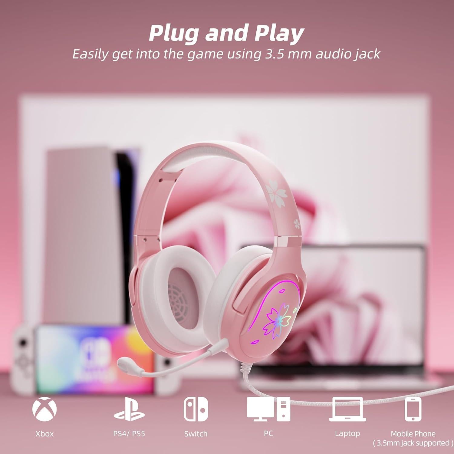 Auriculares de Juego Mytrix Sakura con Micrófono y RGB