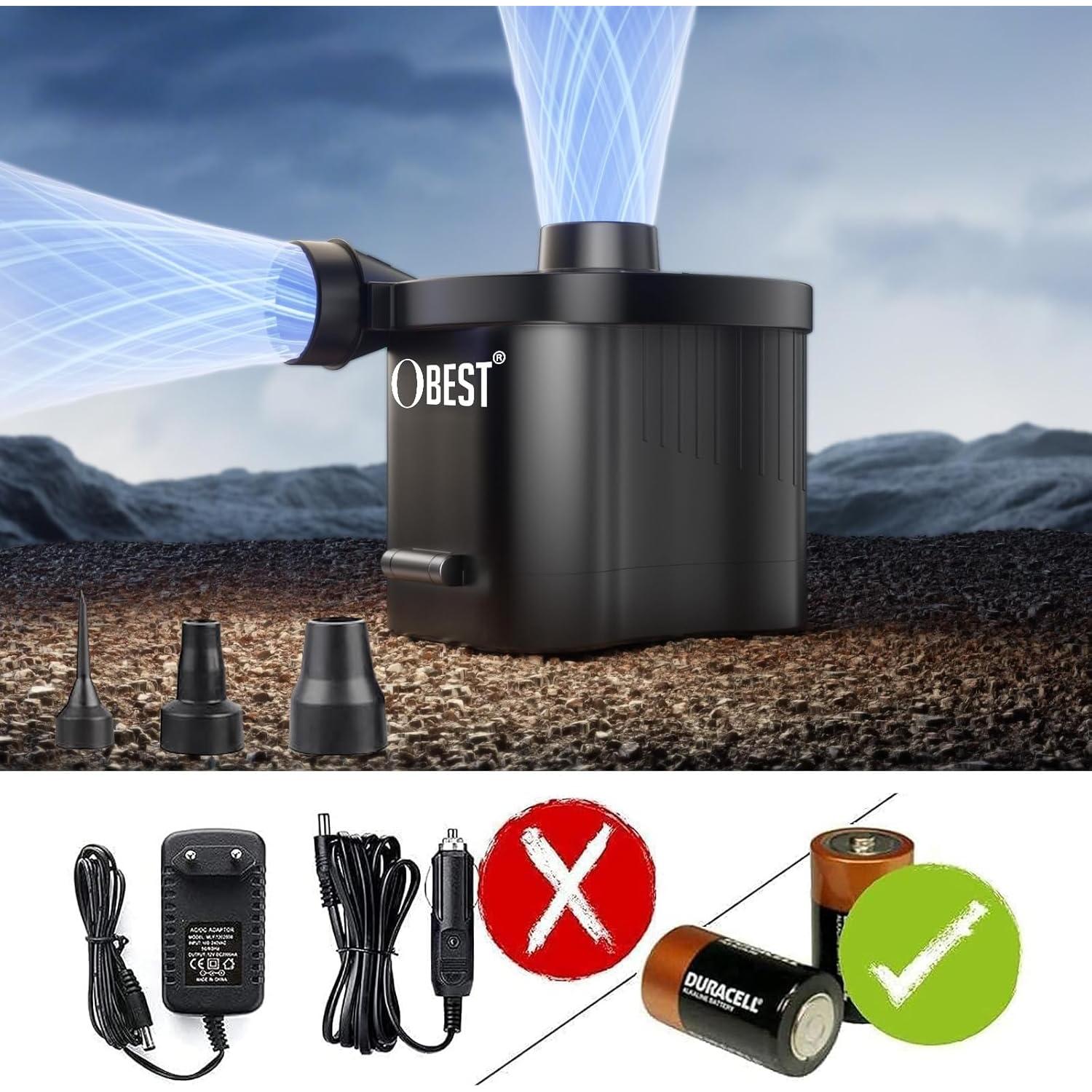 Bomba de aire eléctrica OBEST a batería 130W inflador/desinflador