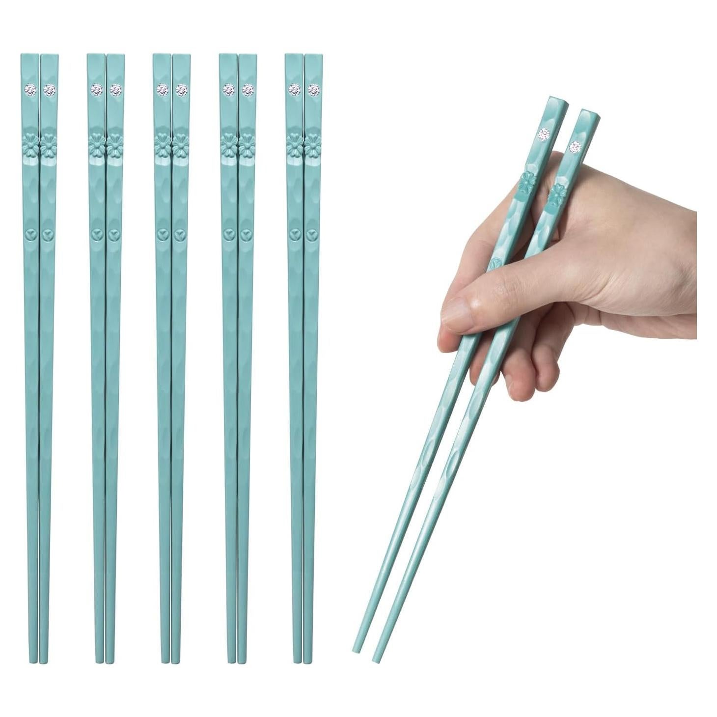 Palillos Reutilizables HuaLan Antideslizantes 25.4 cm Verde