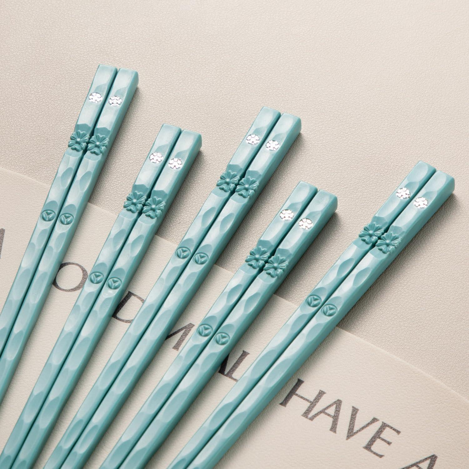 Palillos Reutilizables HuaLan Antideslizantes 25.4 cm Verde