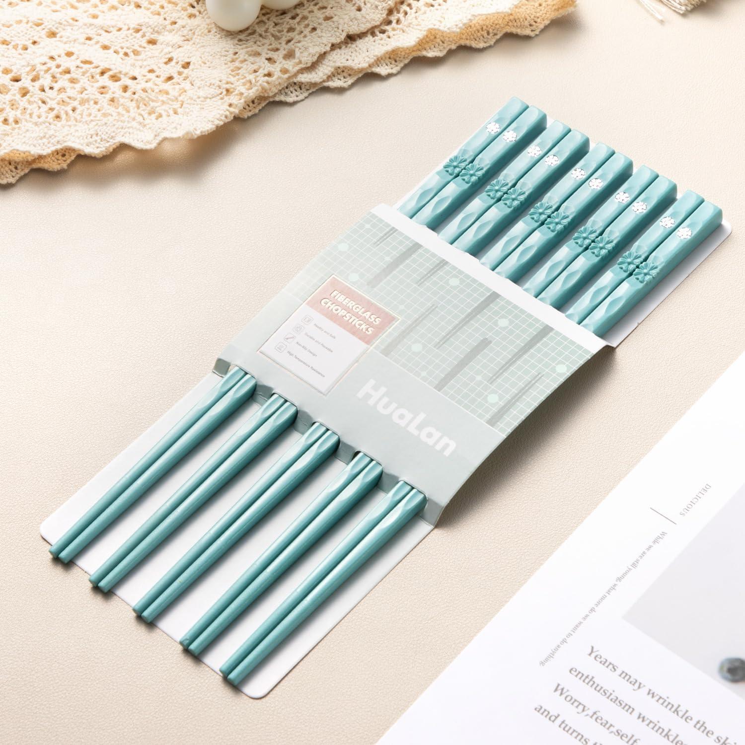 Palillos Reutilizables HuaLan Antideslizantes 25.4 cm Verde