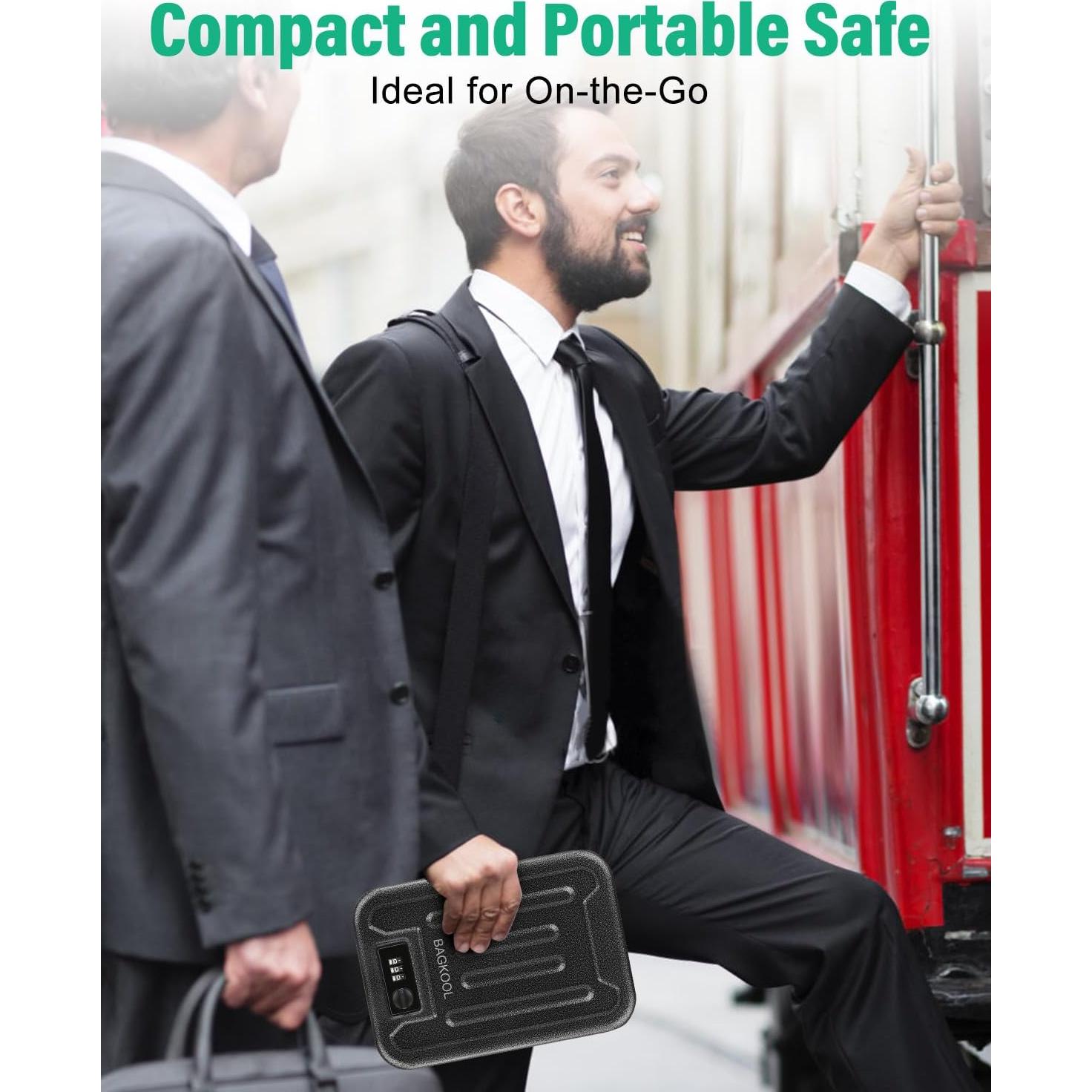 Caja de Seguridad Portátil BAGKOOL con Cerradura de Combinación 3 Dígitos