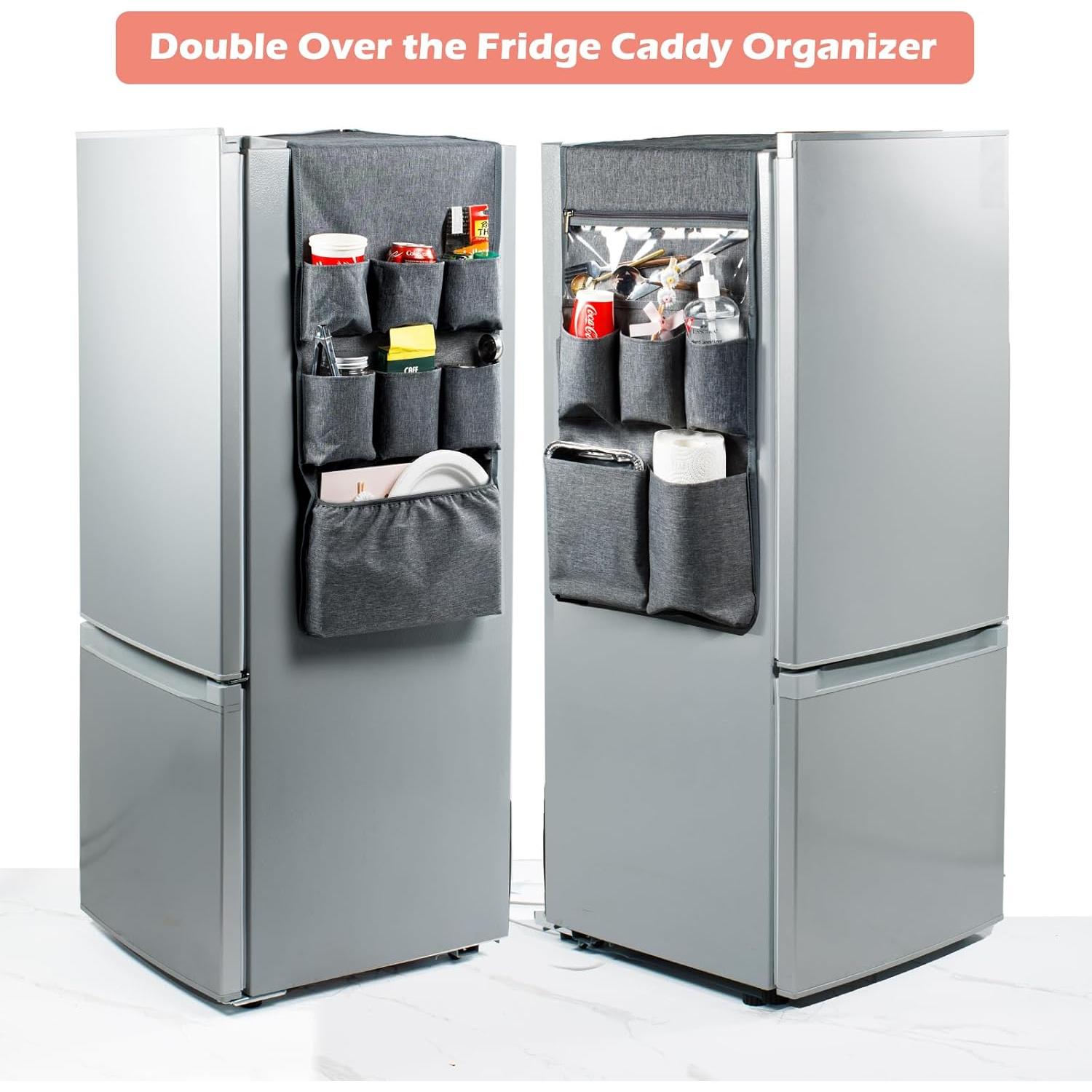 Organizador de Caddy para Refrigerador FRECOLSH 12 Bolsillos Gris