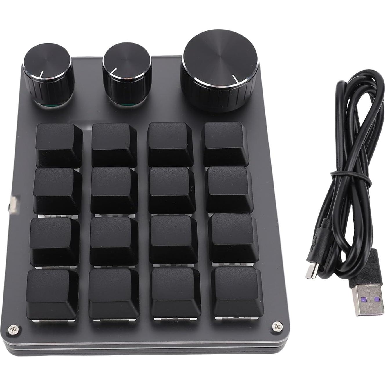 Teclado Mecánico Programable Wisoqu Mini 16 Teclas Negro