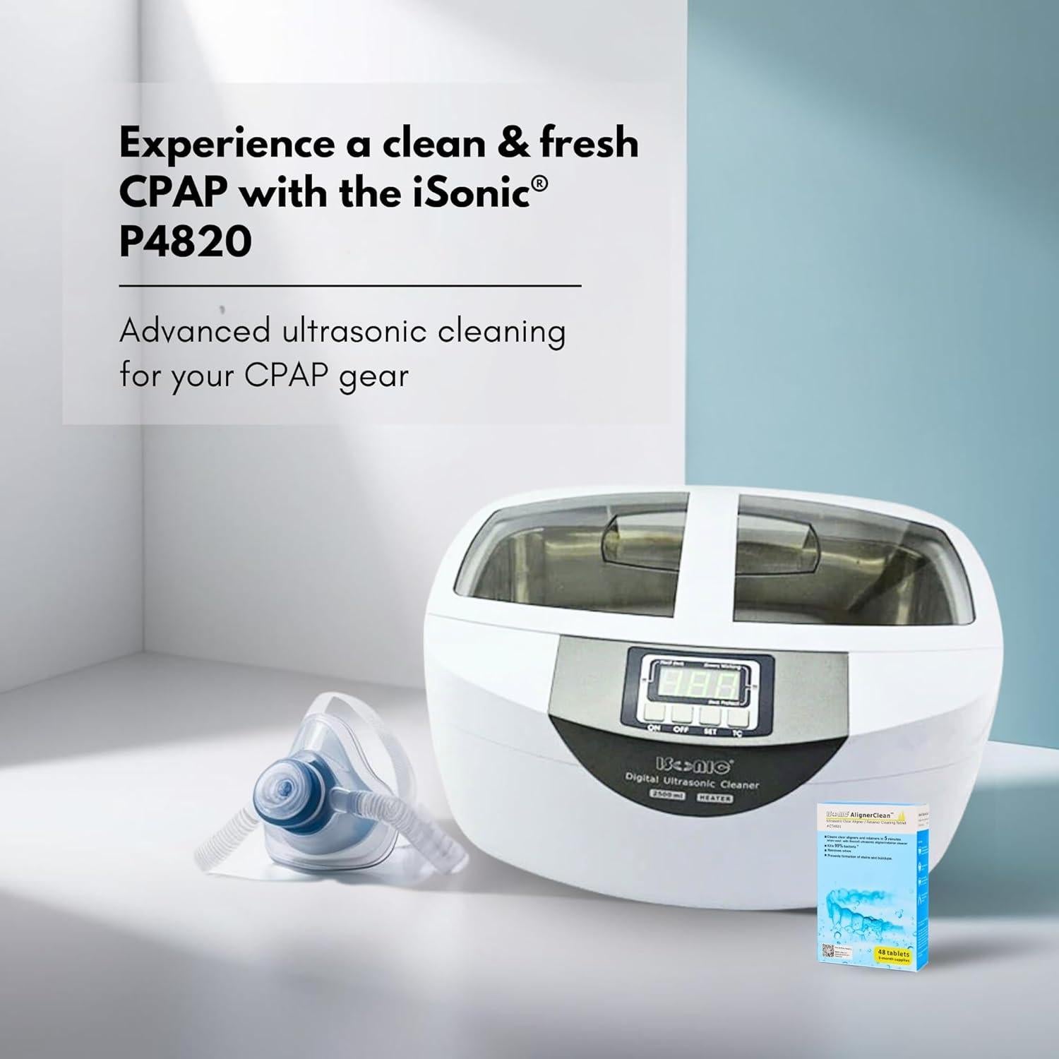 Limpiador Ultrasónico iSonic P4820 para Máscaras CPAP 2.5L