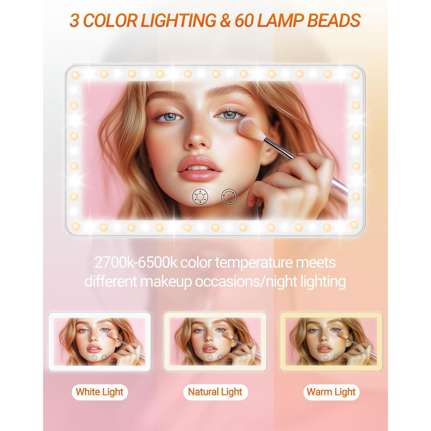 Espejo de Maquillaje de Coche SEALIGHT con Luz LED 20x11.5cm