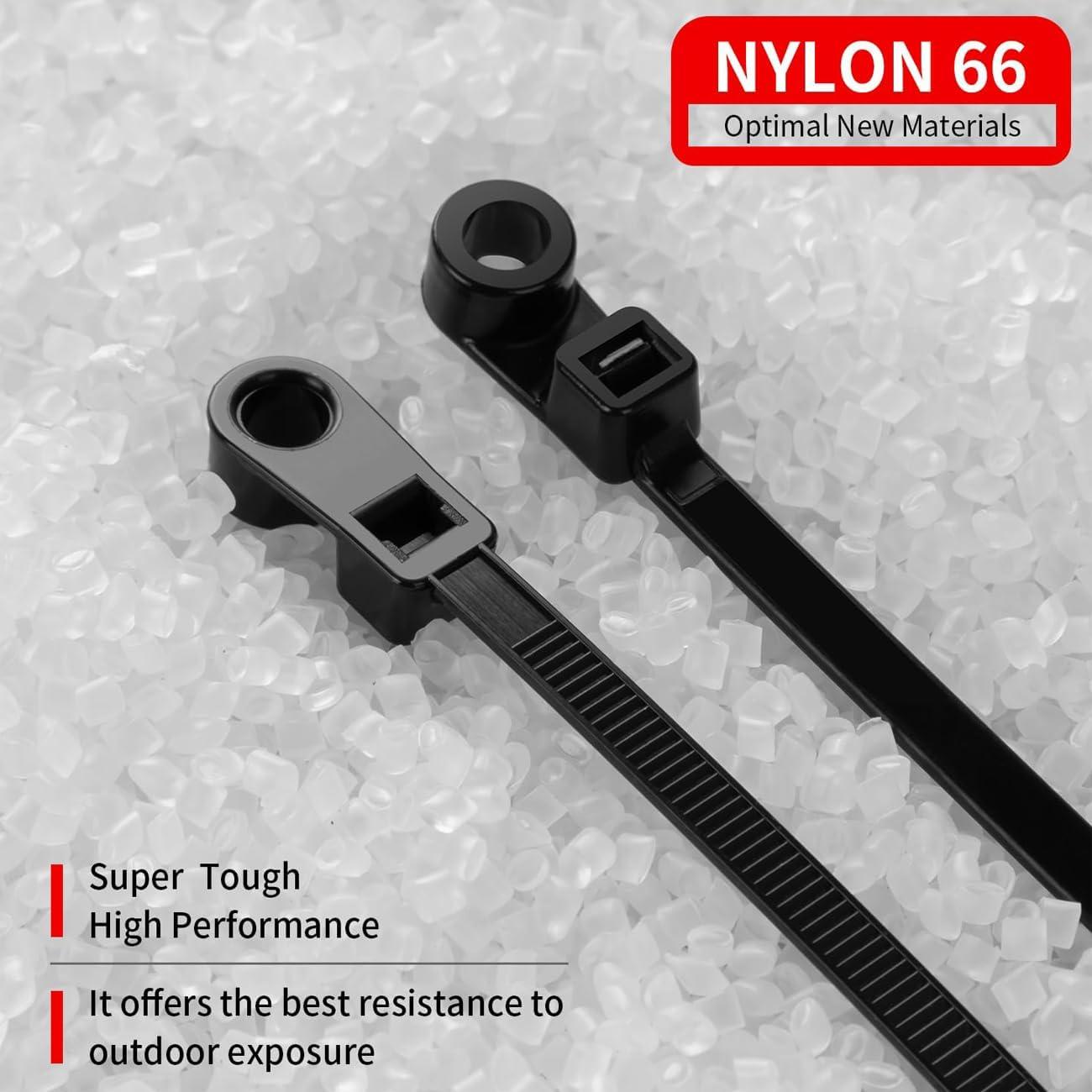 Bridas de Nylon TriLnno con Orificio para Tornillo 50Pcs