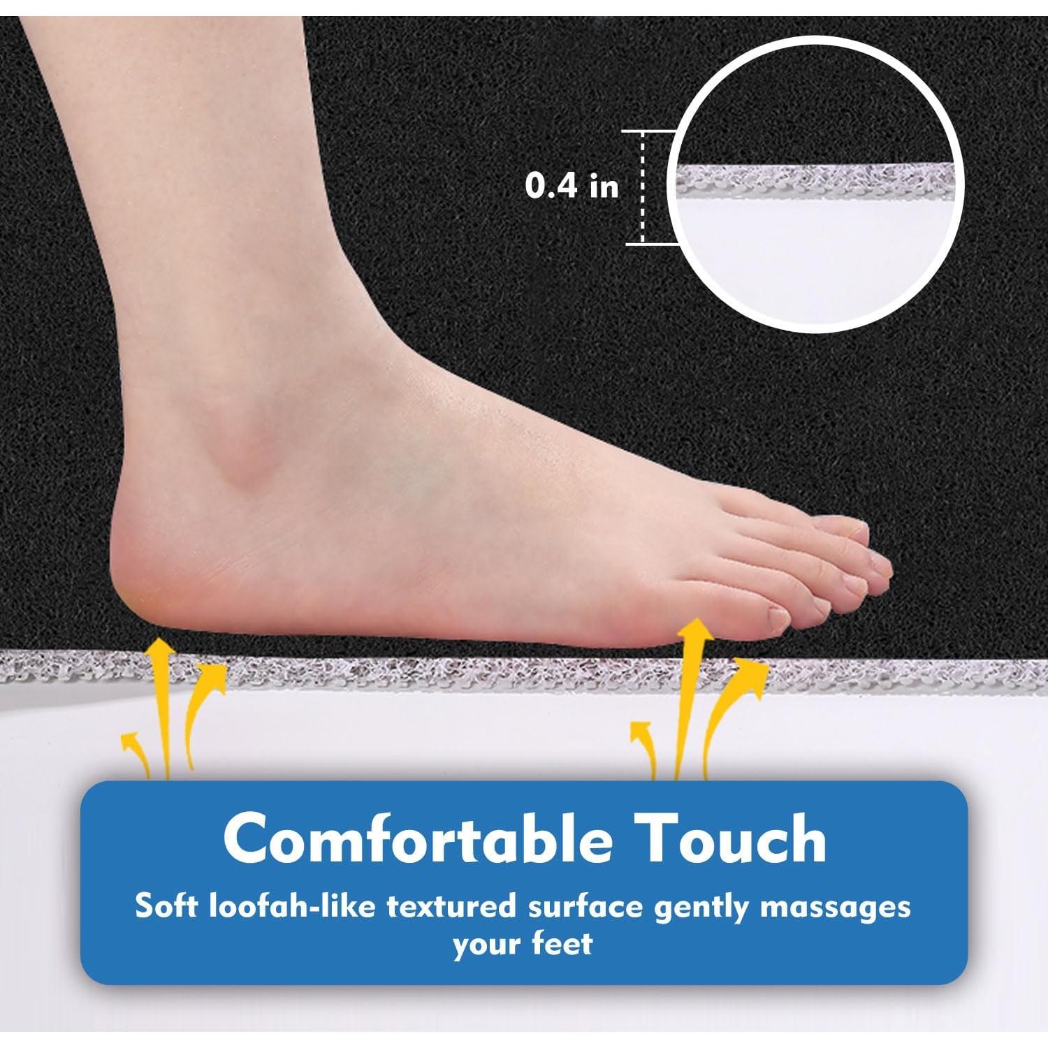 Alfombra de Ducha Antideslizante IQYIOLZ 58x58cm Negra