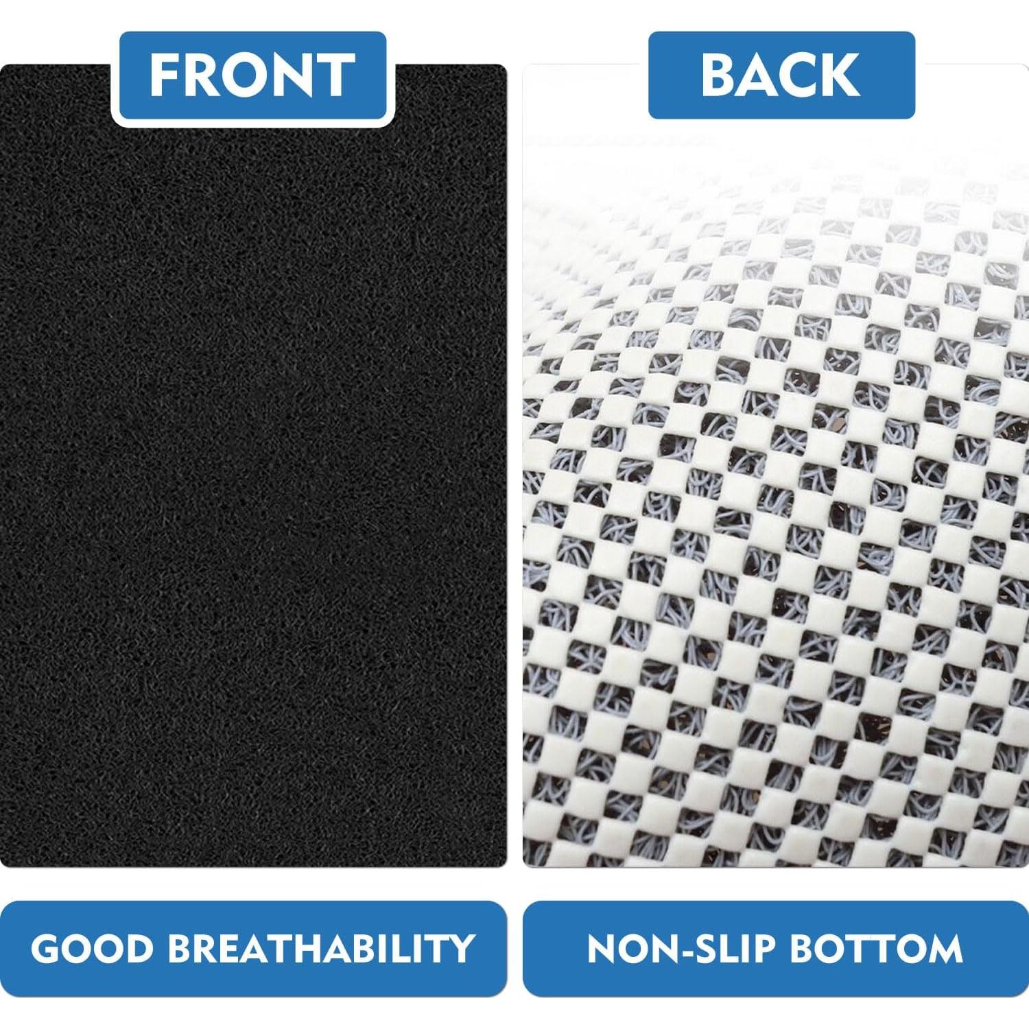 Alfombra de Ducha Antideslizante IQYIOLZ 58x58cm Negra