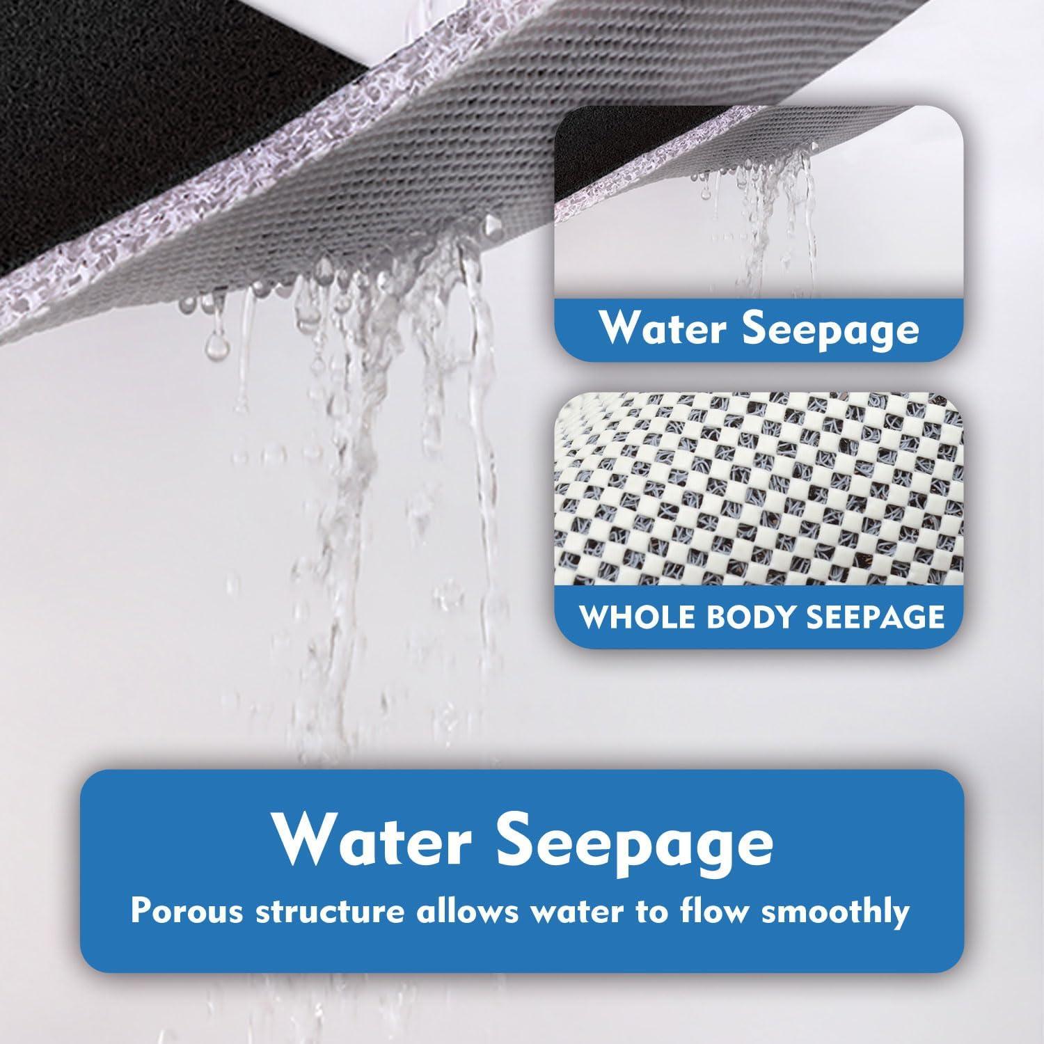 Alfombra de Ducha Antideslizante IQYIOLZ 58x58cm Negra