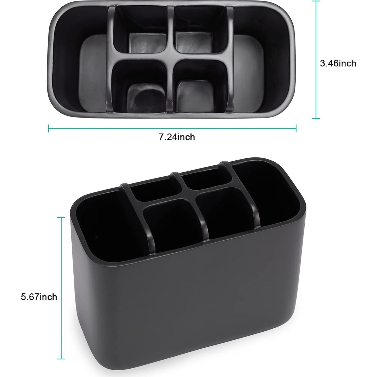 Soporte Organizador de Cepillos de Dientes SZYRL Negro 6 Compartimentos