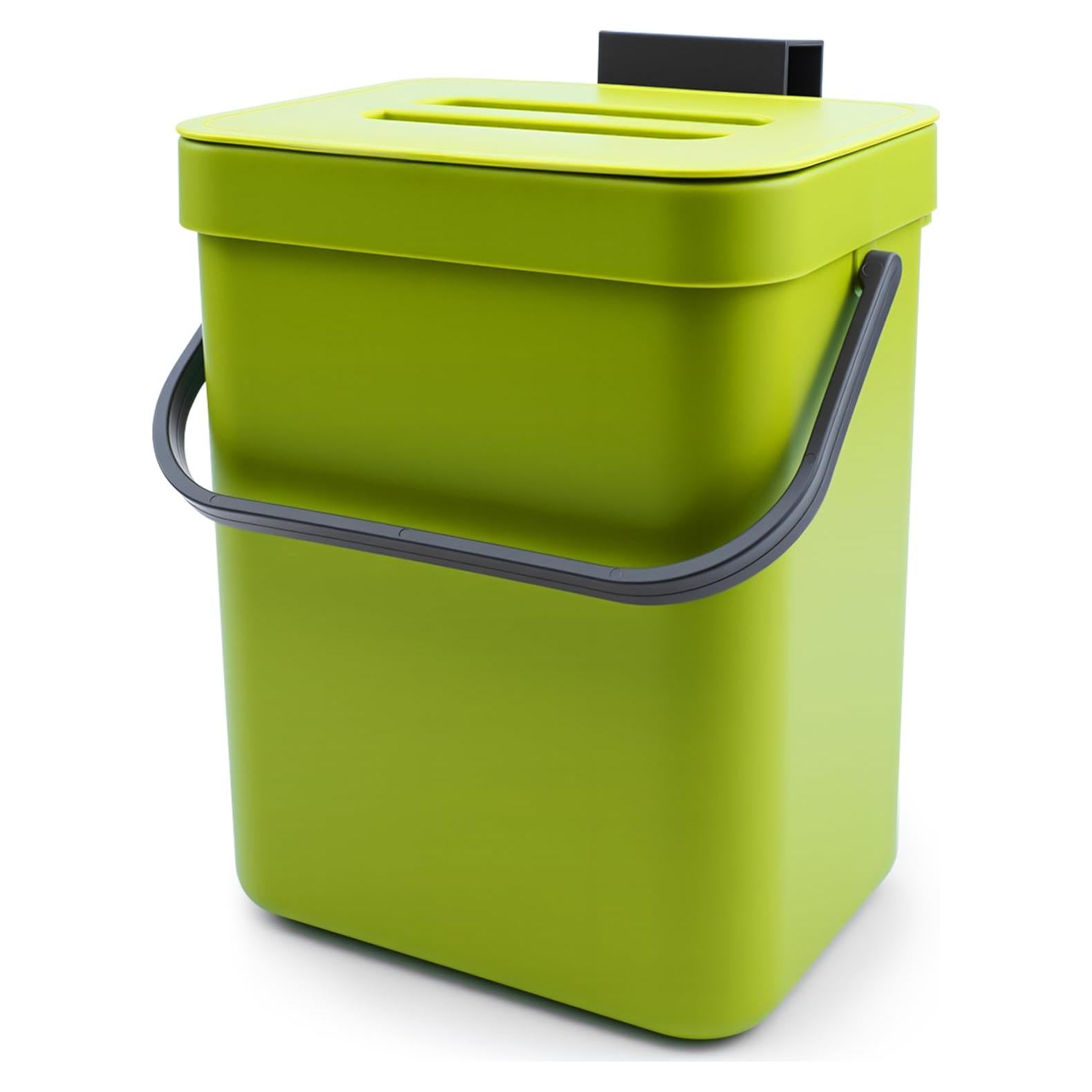 Cesto de Desechos de Cocina Comtar 3L Verde con Ganchos