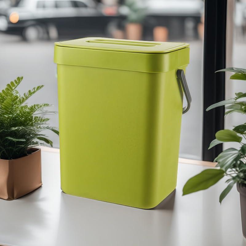 Cesto de Desechos de Cocina Comtar 3L Verde con Ganchos