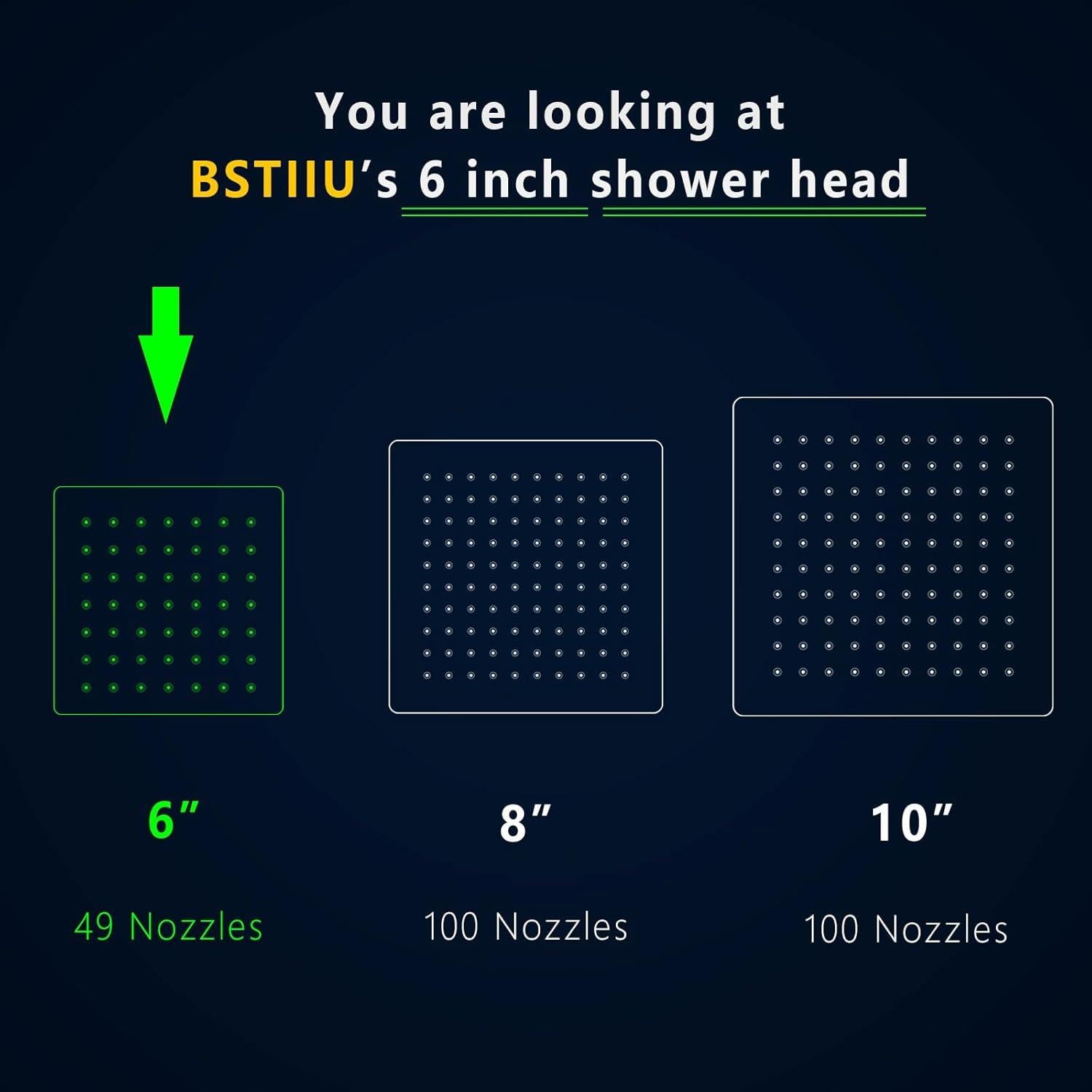 Cabezal de Ducha de Lluvia 15 cm BSTIIU Oro Cepillado Acero Inoxidable