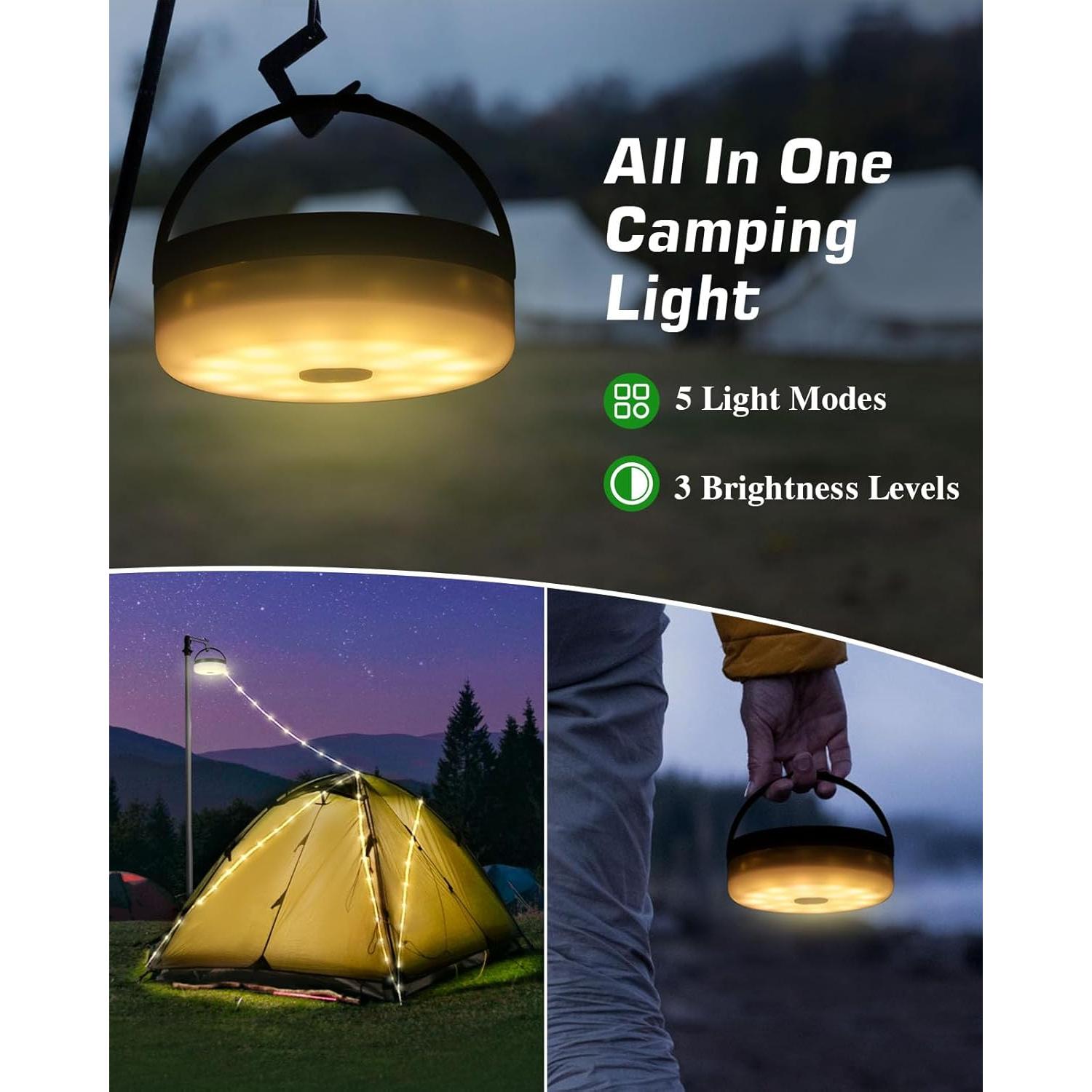 Luces de Camping Solares Anpro 12m 150LEDs Recargables USB