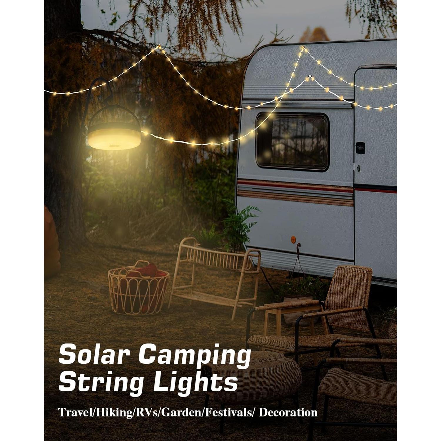 Luces de Camping Solares Anpro 12m 150LEDs Recargables USB