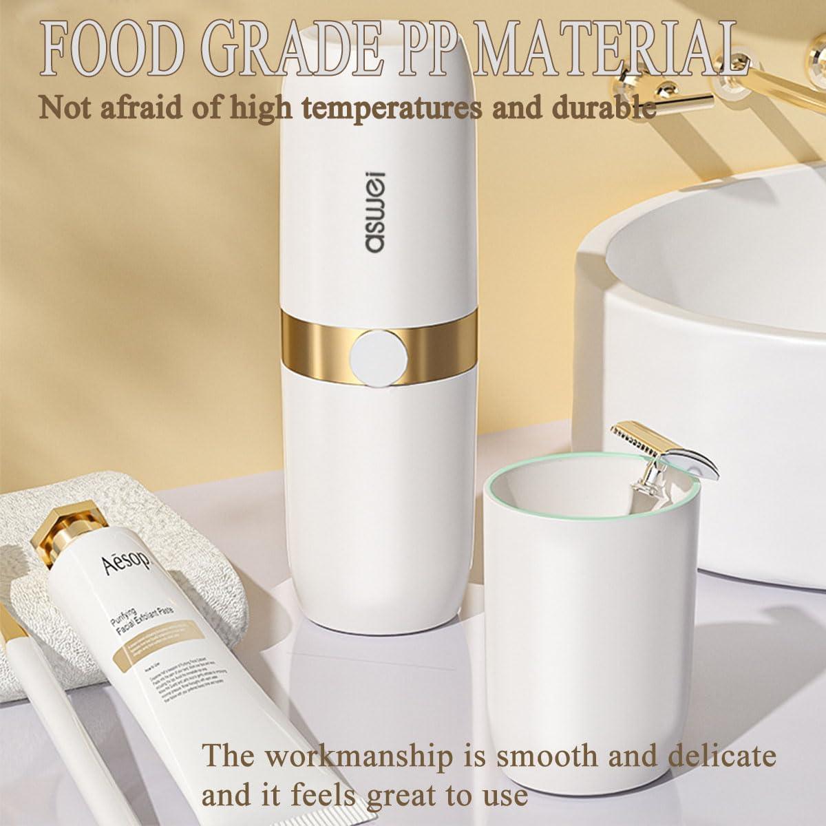 Estuche de Cepillo de Dientes de Viaje ASWEI Oro 23x7.5cm