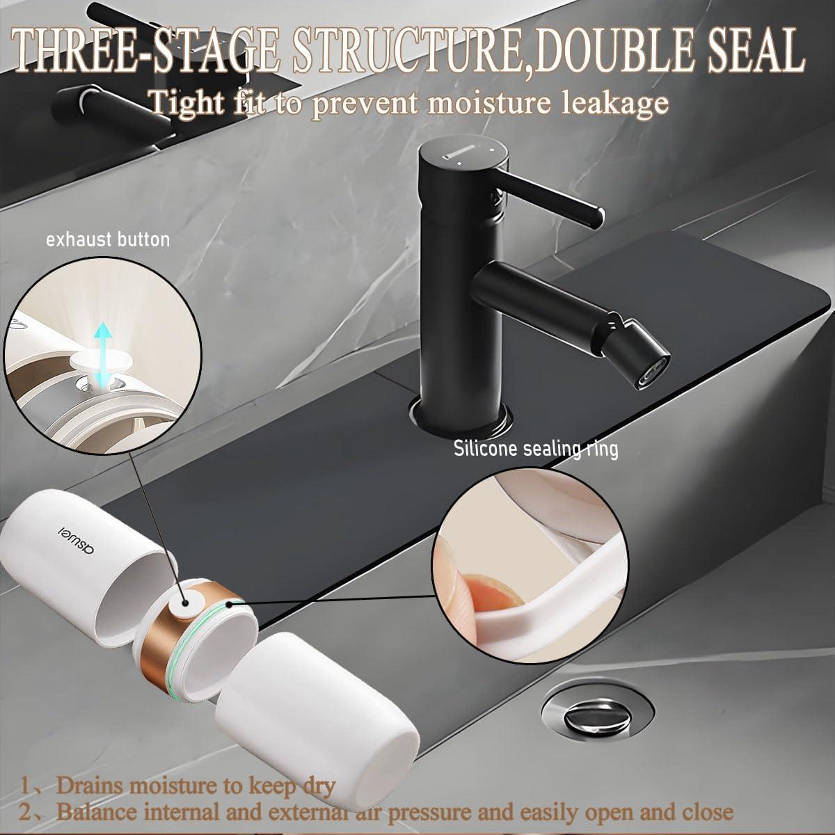 Estuche de Cepillo de Dientes de Viaje ASWEI Oro 23x7.5cm