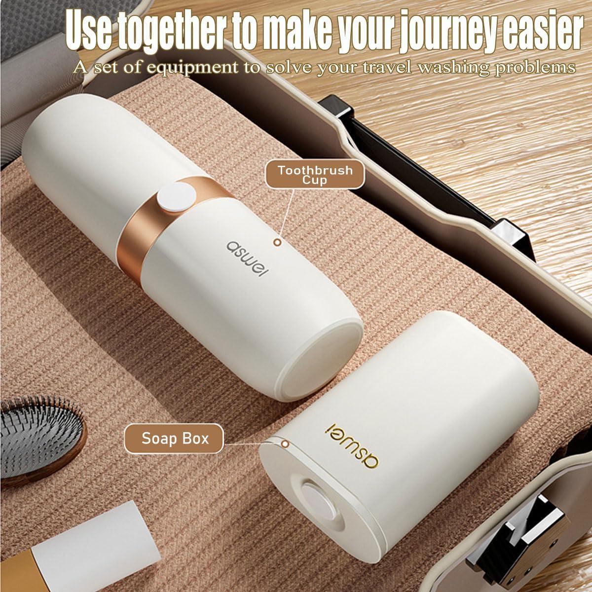 Estuche de Cepillo de Dientes de Viaje ASWEI Oro 23x7.5cm