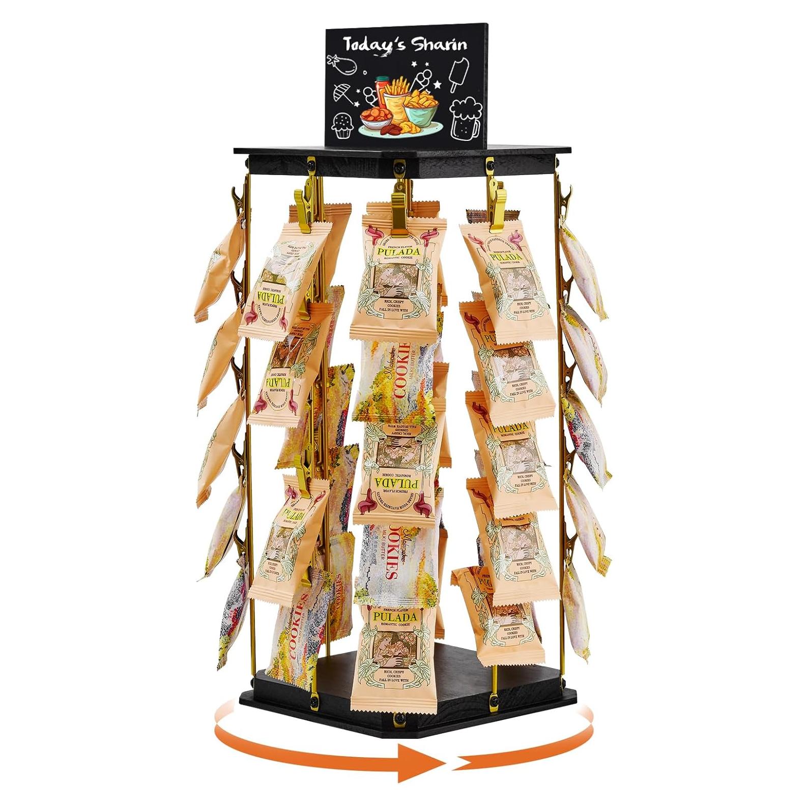 Soporte de Exhibición Rotativo Pinzoveco 5 Niveles para Snacks