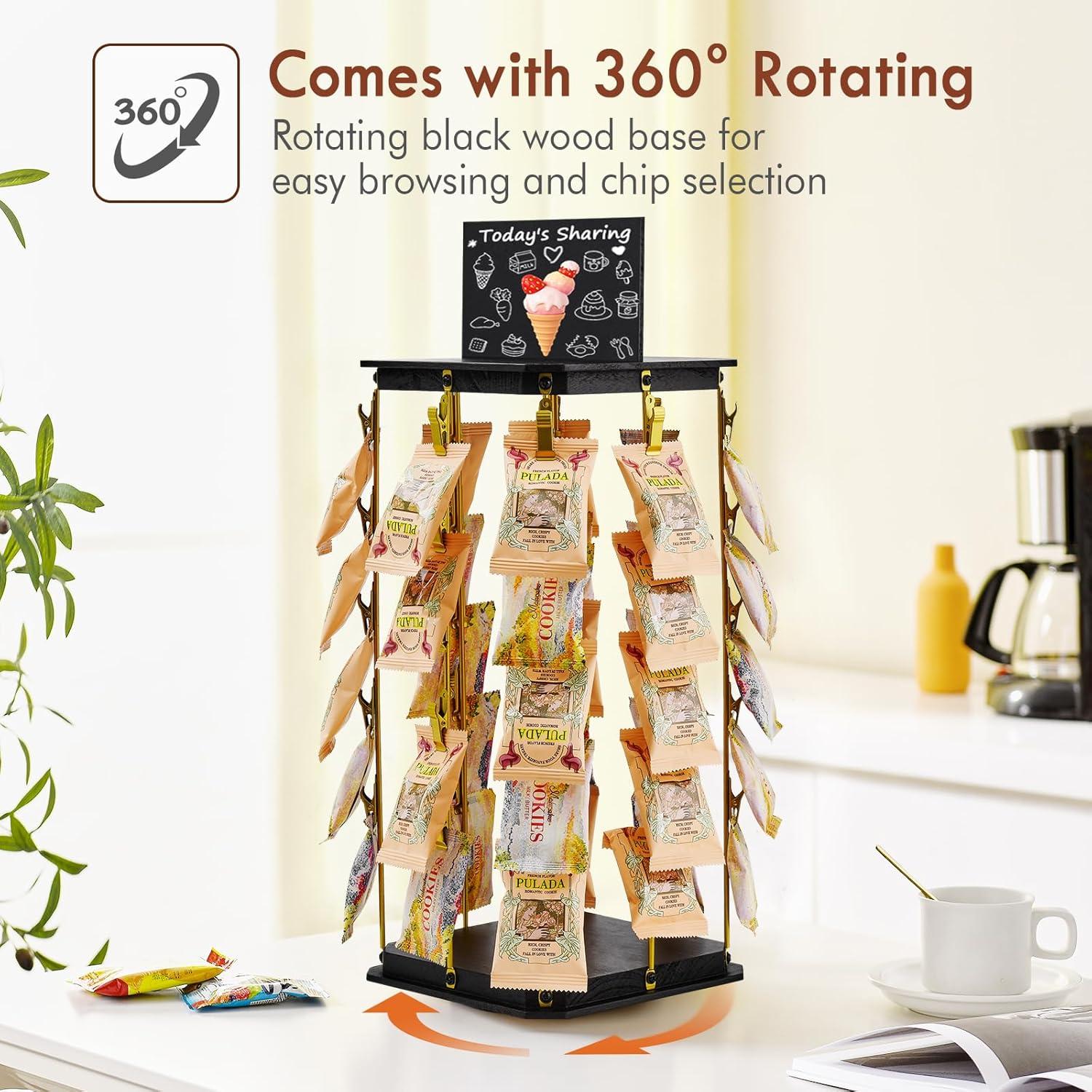 Soporte de Exhibición Rotativo Pinzoveco 5 Niveles para Snacks