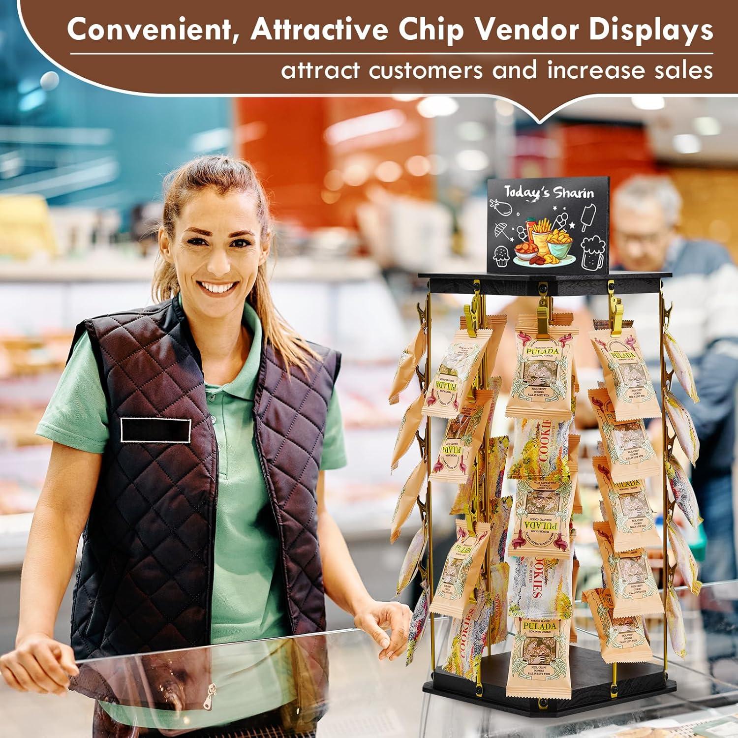 Soporte de Exhibición Rotativo Pinzoveco 5 Niveles para Snacks