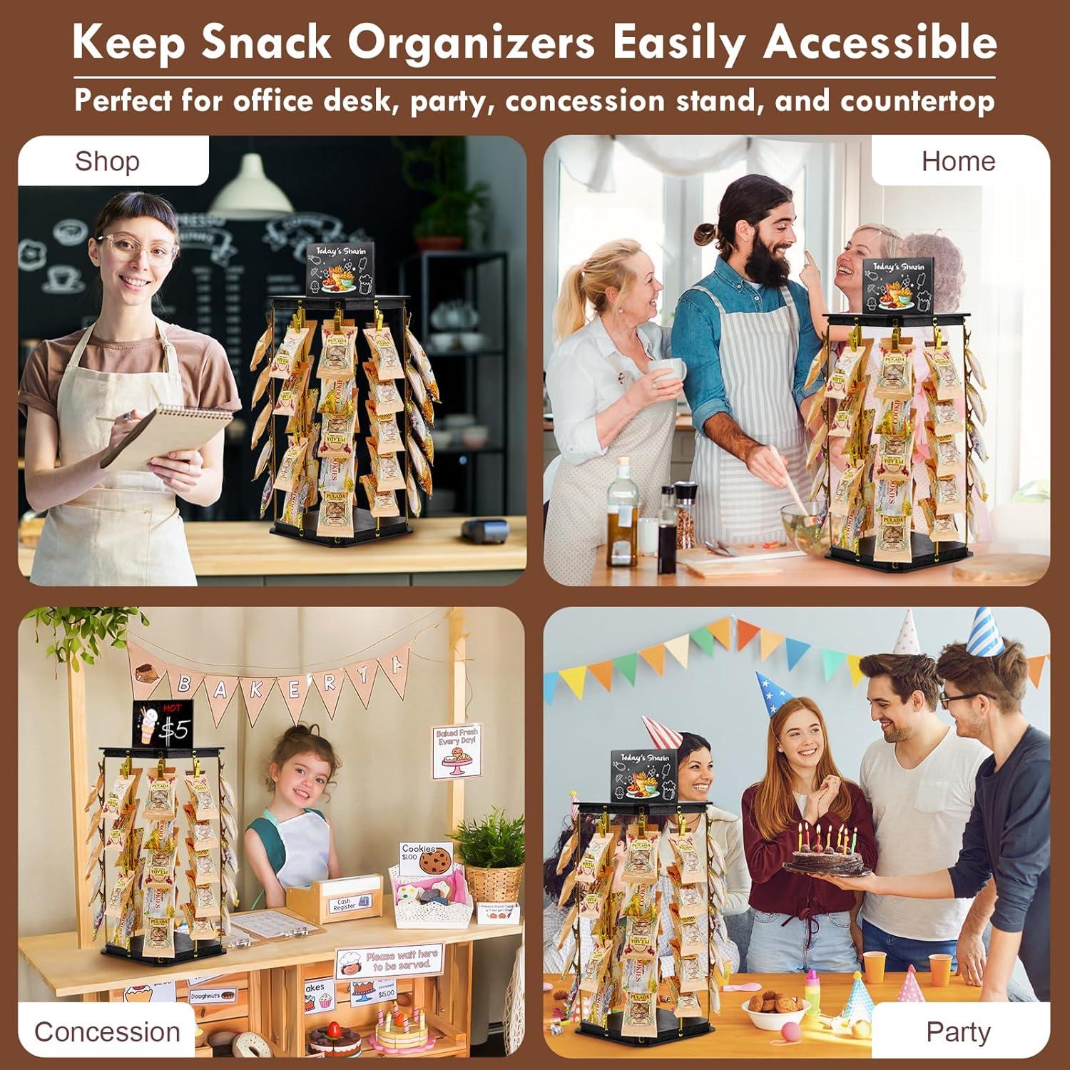 Soporte de Exhibición Rotativo Pinzoveco 5 Niveles para Snacks