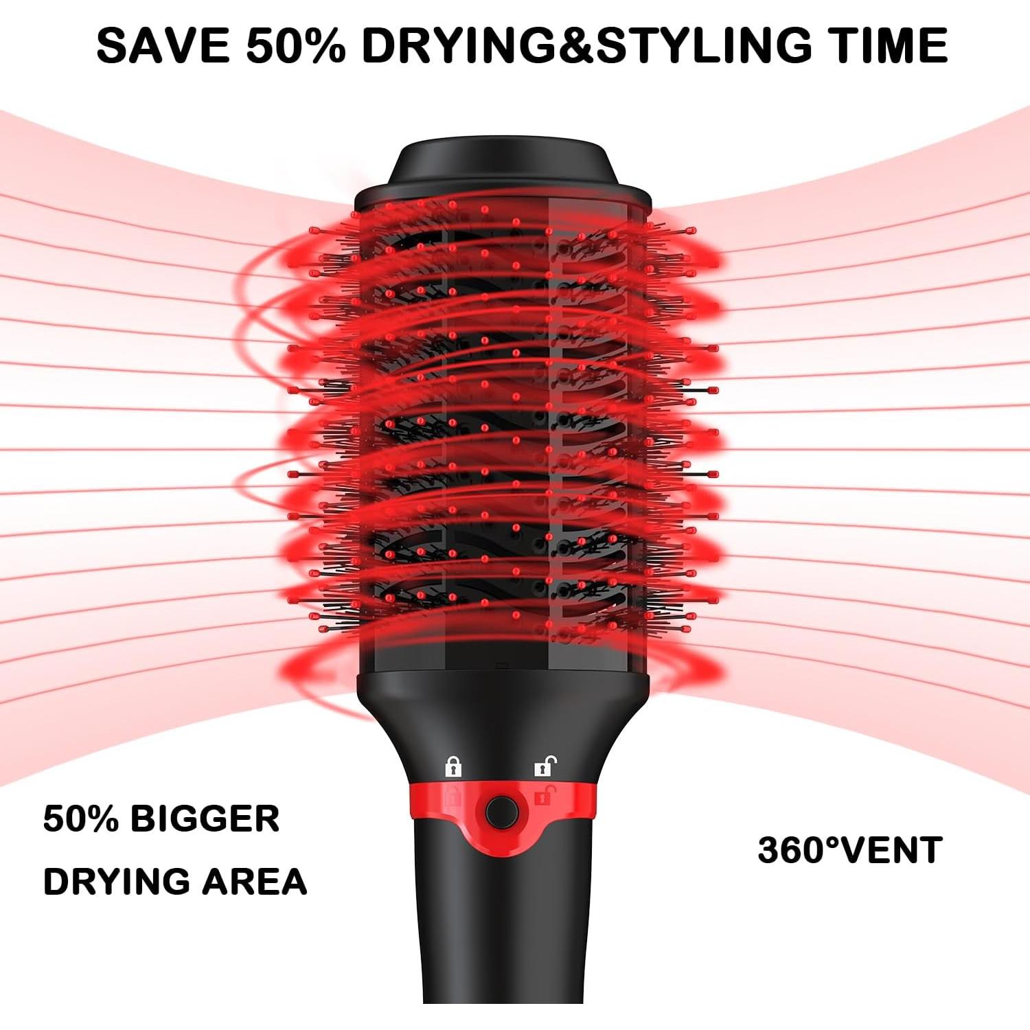 Cepillo Secador de Cabello 1200W Jiangxi SM-5308I Negro Rojo