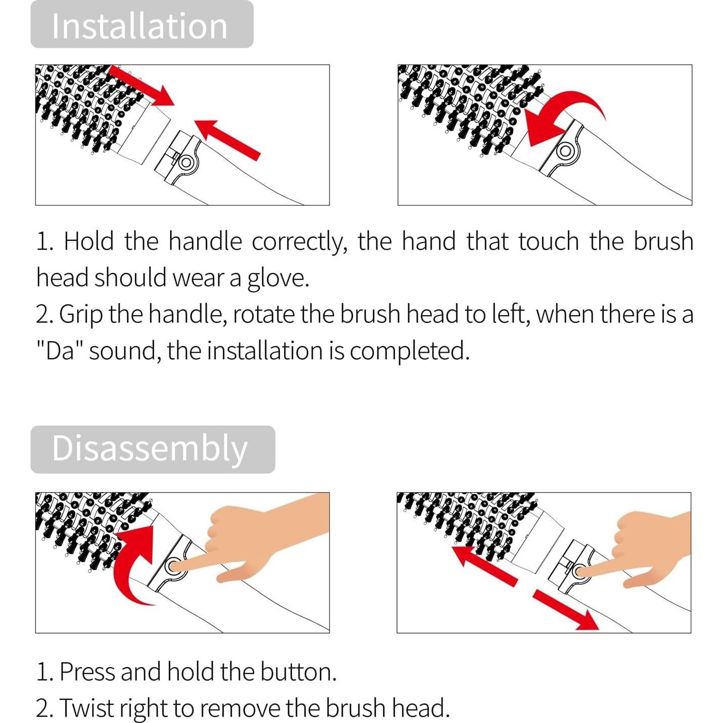 Cepillo Secador de Cabello 1200W Jiangxi SM-5308I Negro Rojo