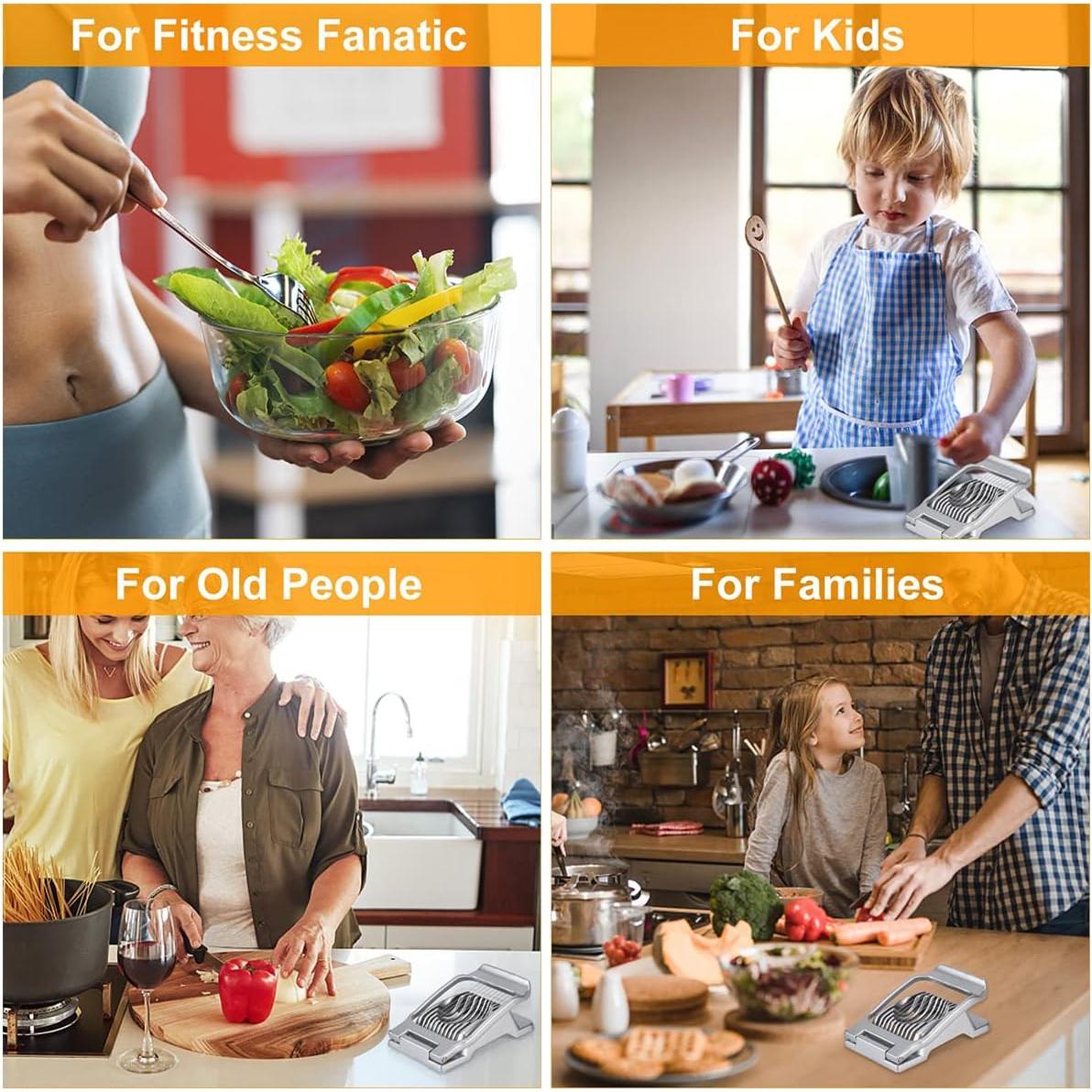 Cortador de Huevos Multifuncional LGHWKETH de Aluminio Plata