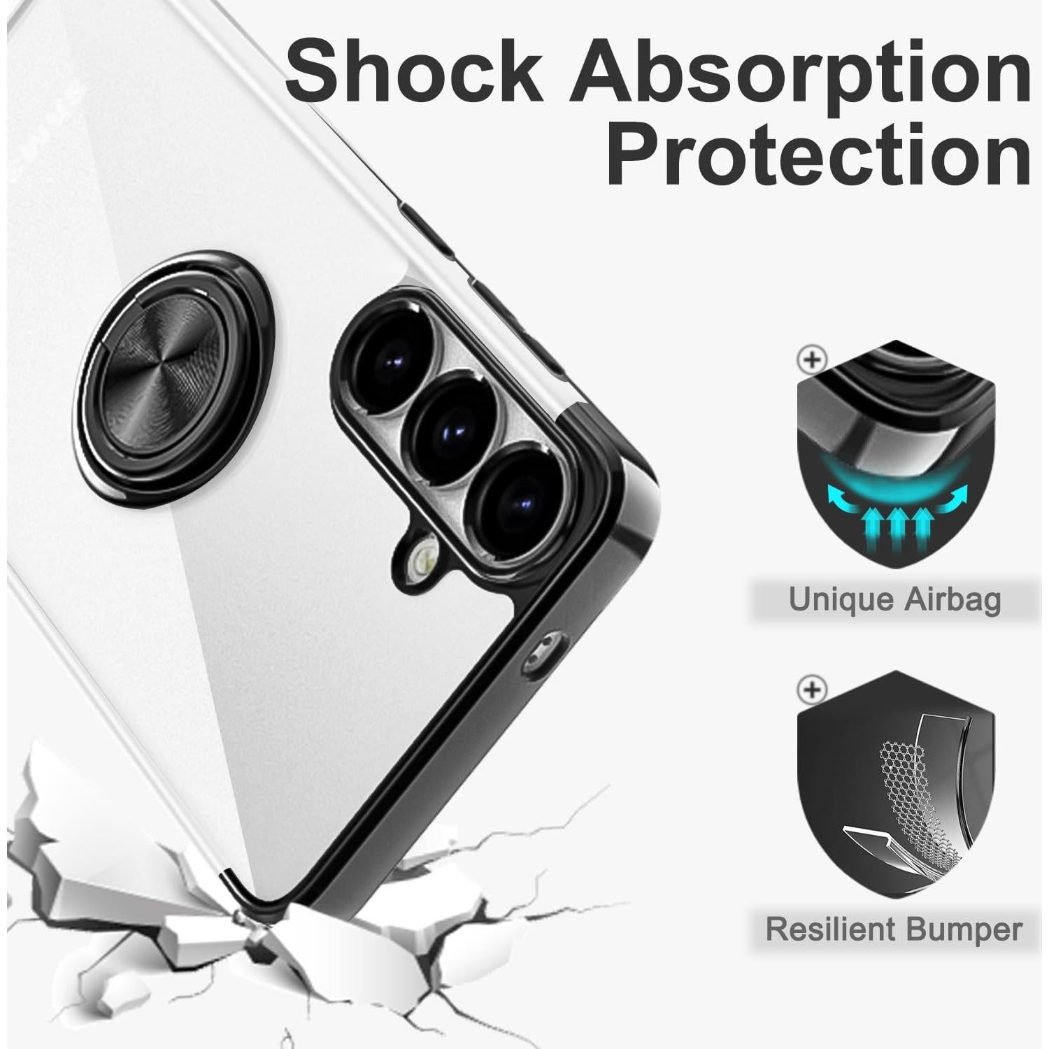 Funda Transparente Tnarru para Samsung Galaxy S25 con Soporte