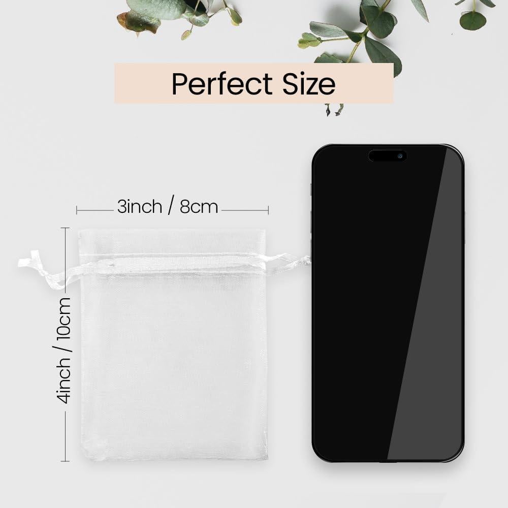 Bolsas de Organza Meowoo 100pcs 7.62x10.16cm Blancas