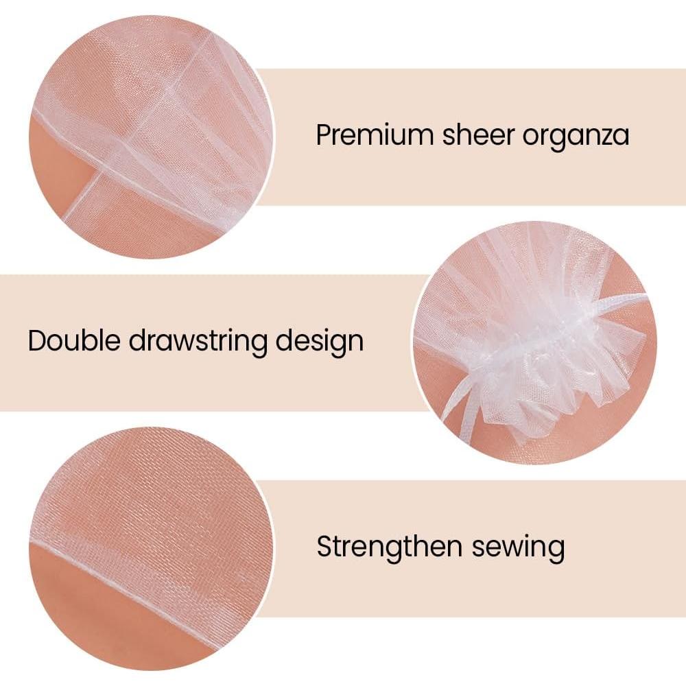 Bolsas de Organza Meowoo 100pcs 7.62x10.16cm Blancas