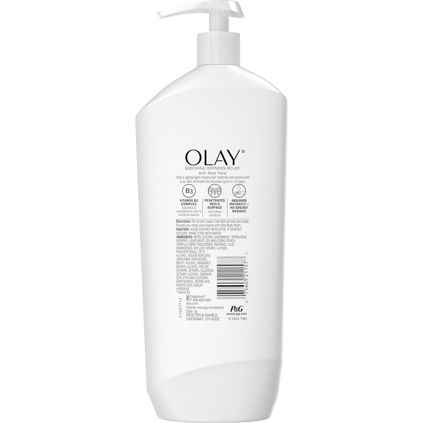 Loción Corporal Olay Aloe Vera 532 ml - Hidratación 24 horas