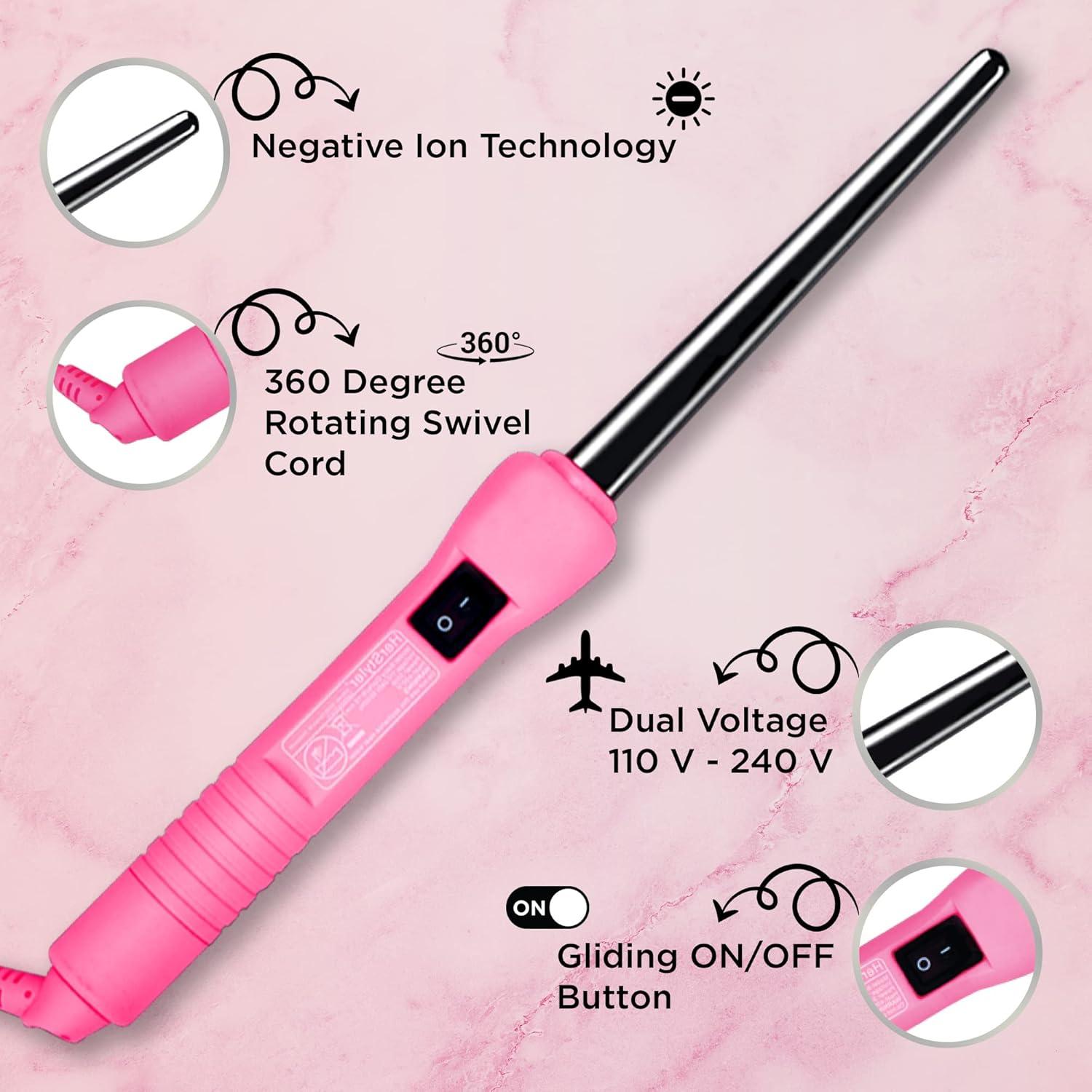 Rizador de Cabello Mini Herstyler Baby Curls Rosa 1.27 cm