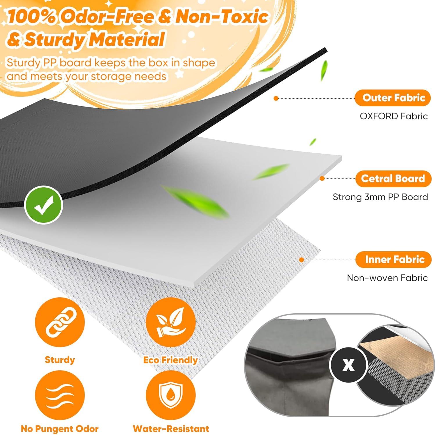 Extra Large Toy Box, Collapsible Storage Organizer with Lids, Cute Animals Toybox for Boys Girls, 40"x14"x16" Kids Toy Chest Sturdy Storage Boxes for Living Room Bedroom Playroom Nursery