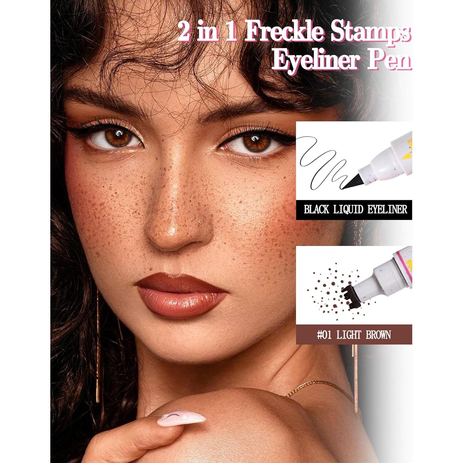 Lápiz Delineador Sellos de Pecas 2 en 1 - Marrón Claro