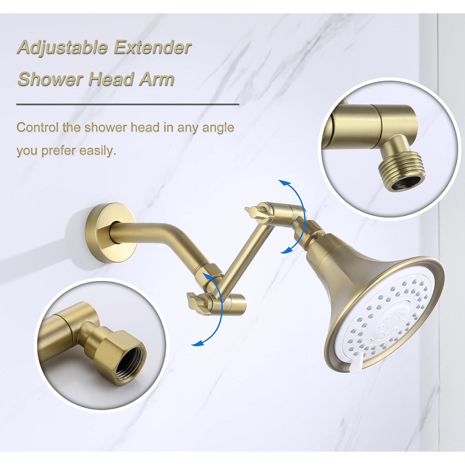 Brazo de Extensión para Ducha Senhozi Oro Cepillado 10.8 oz