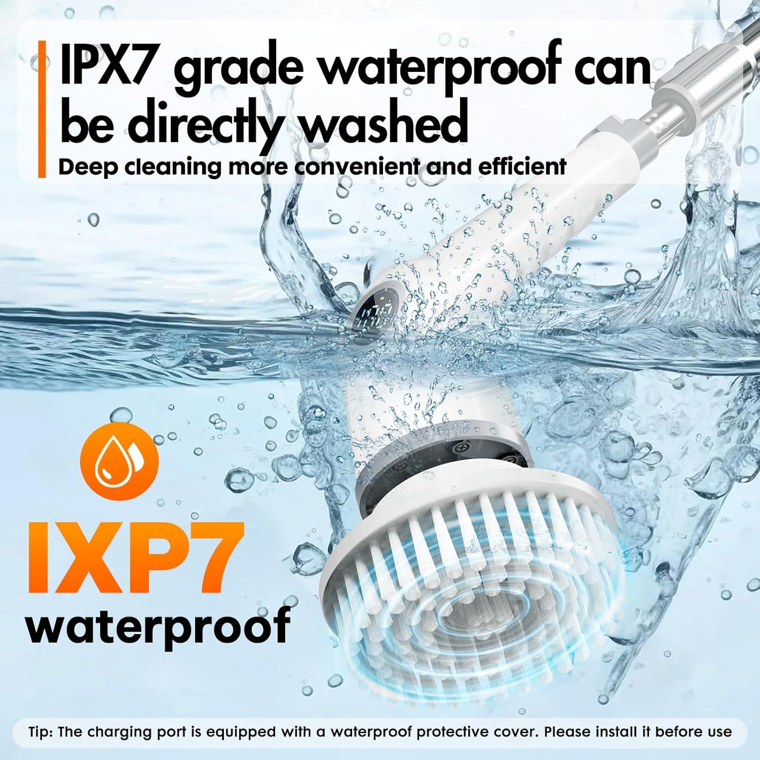 Cepillo de limpieza eléctrico ZUWSUJS con 8 cabezales y 3 velocidades