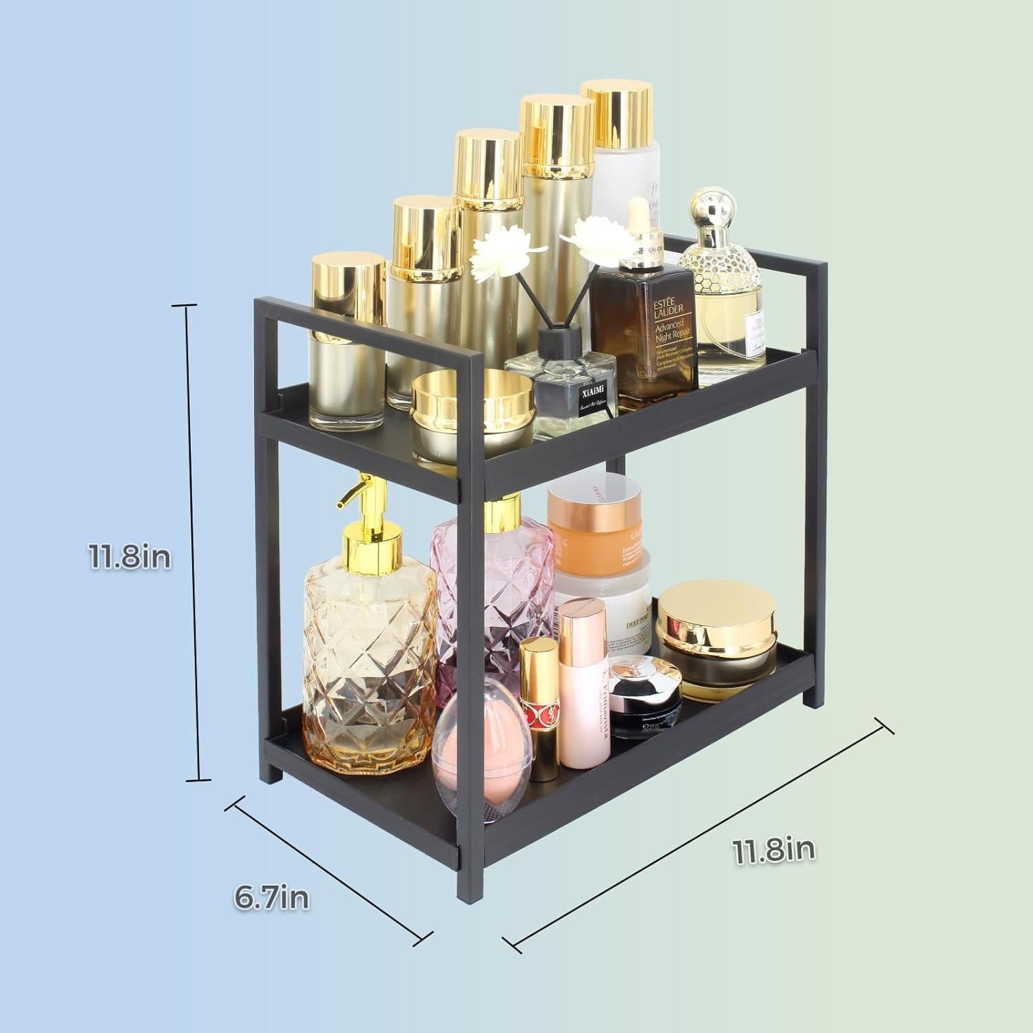 Organizador de Encimera Jofuas 2 Niveles Negro 30x17 cm