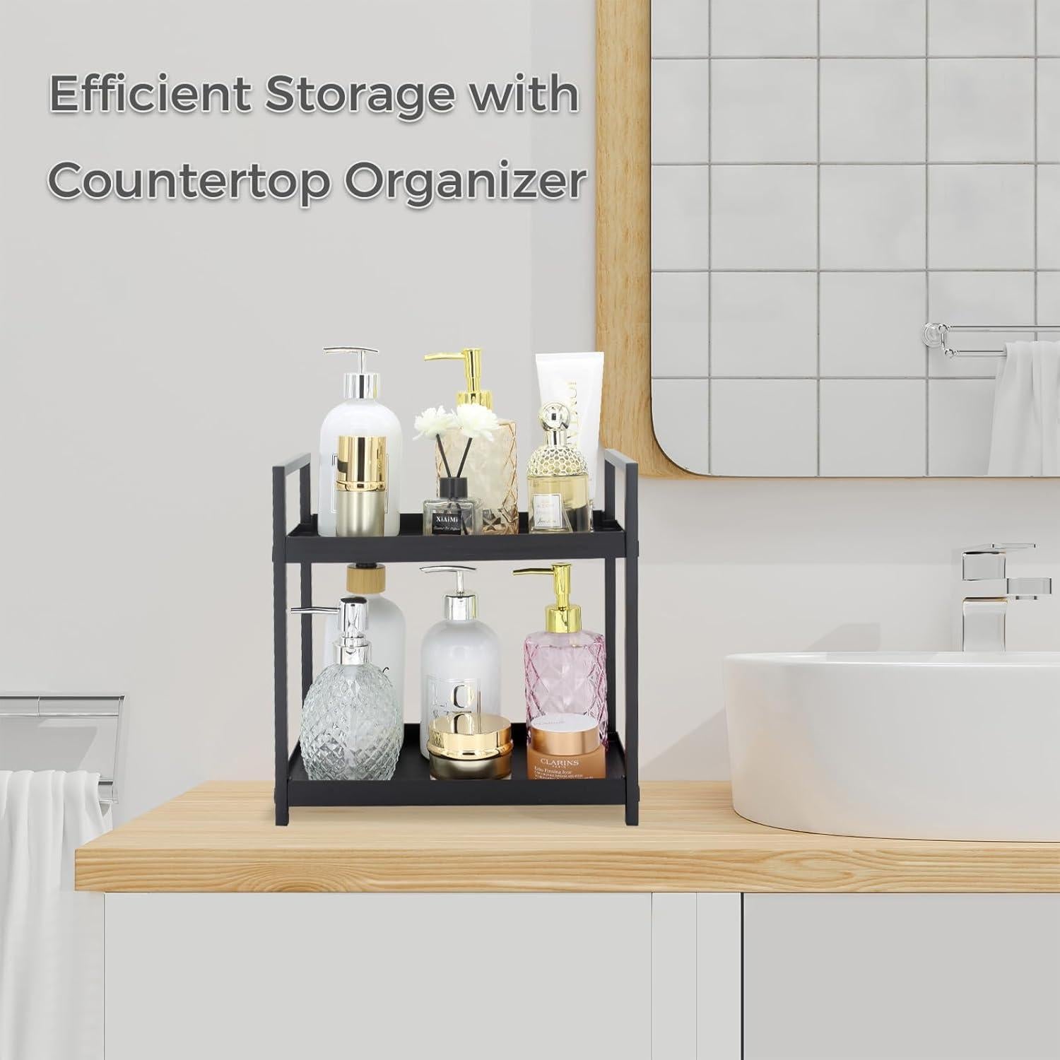 Organizador de Encimera Jofuas 2 Niveles Negro 30x17 cm