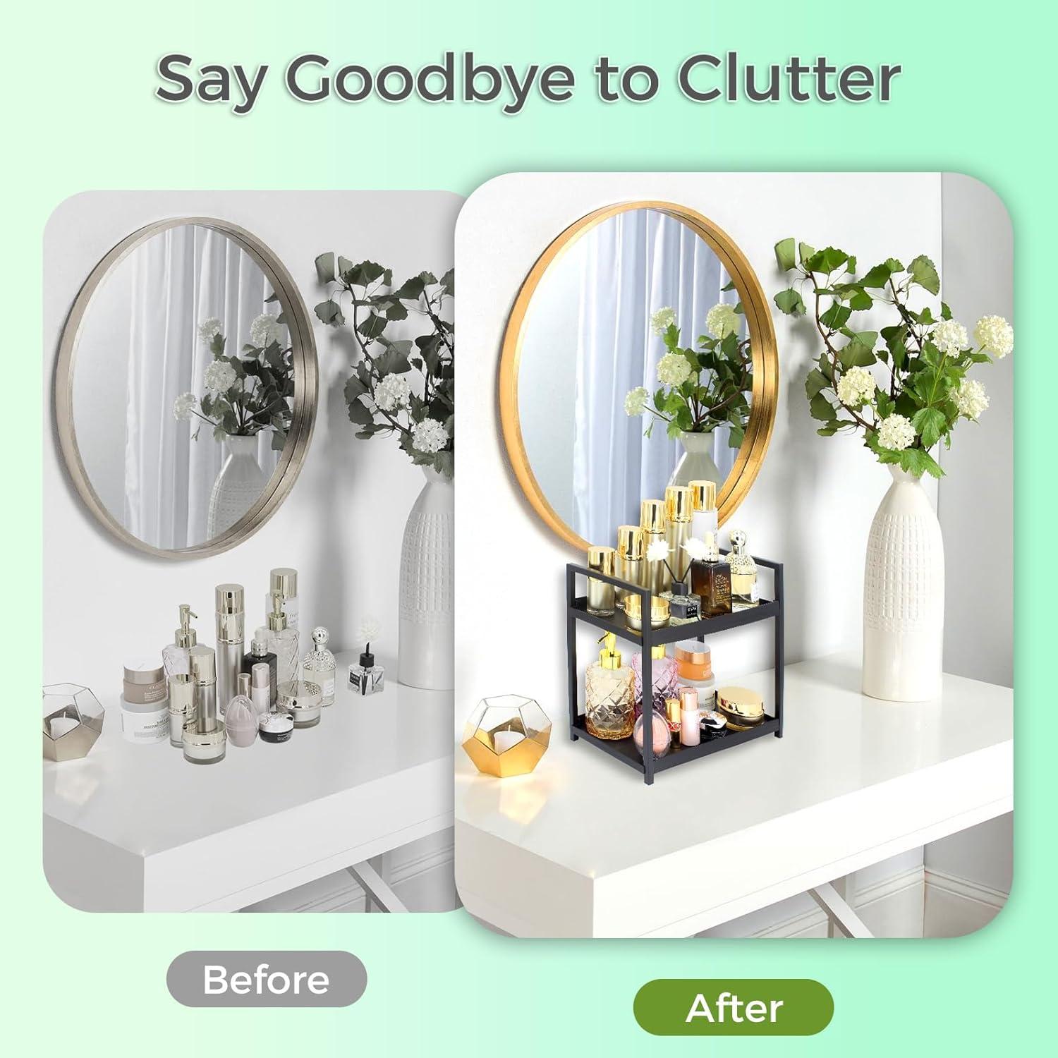 Organizador de Encimera Jofuas 2 Niveles Negro 30x17 cm