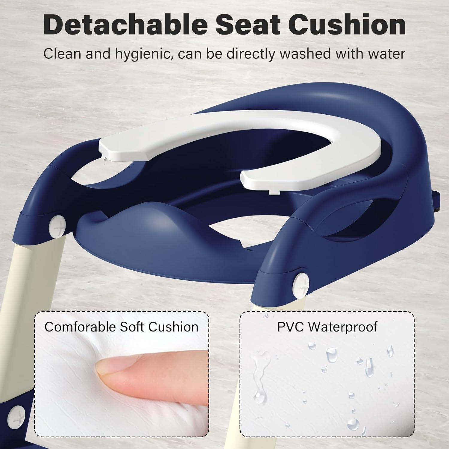 Asiento de Entrenamiento para Baño WAAYAA Plegable Azul