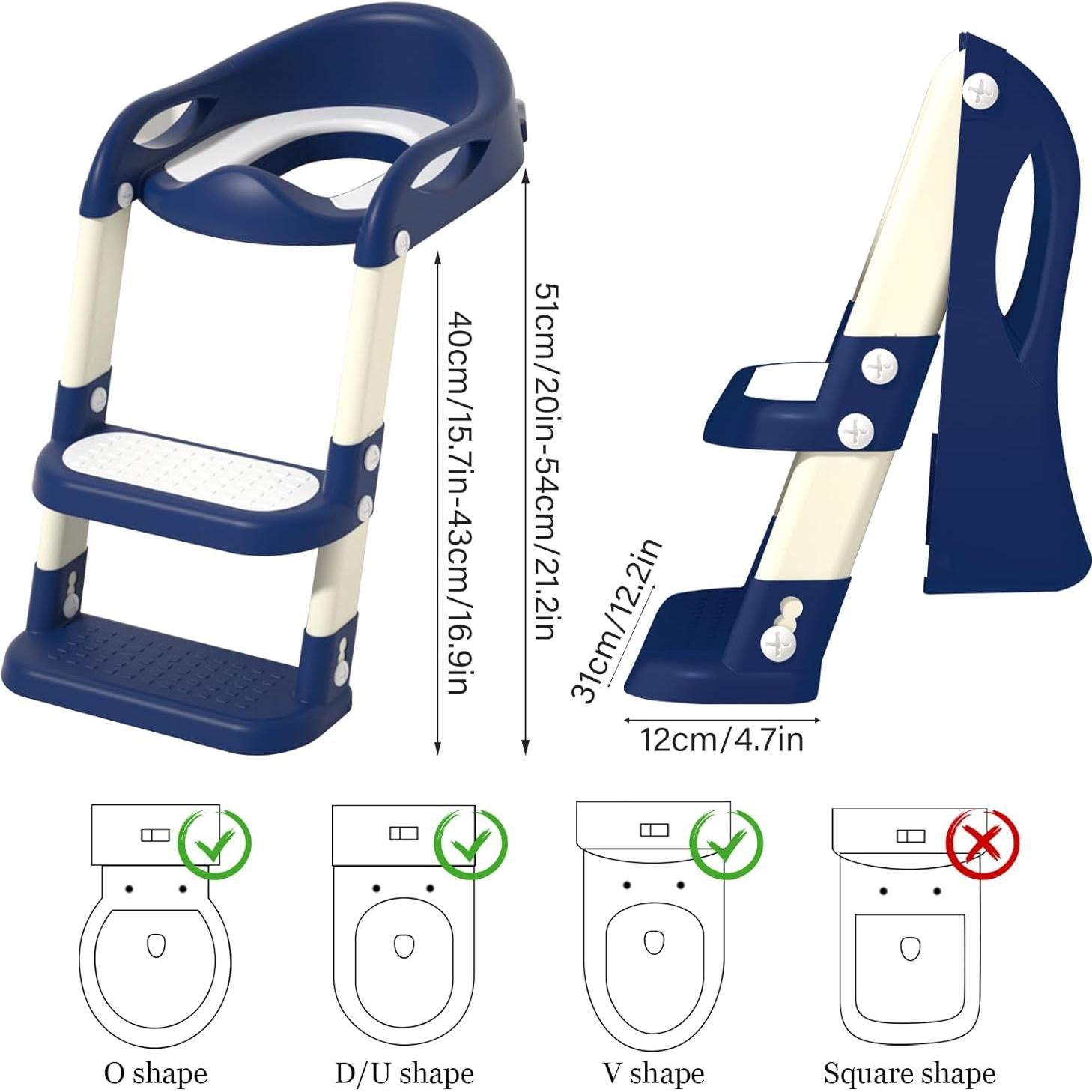 Asiento de Entrenamiento para Baño WAAYAA Plegable Azul