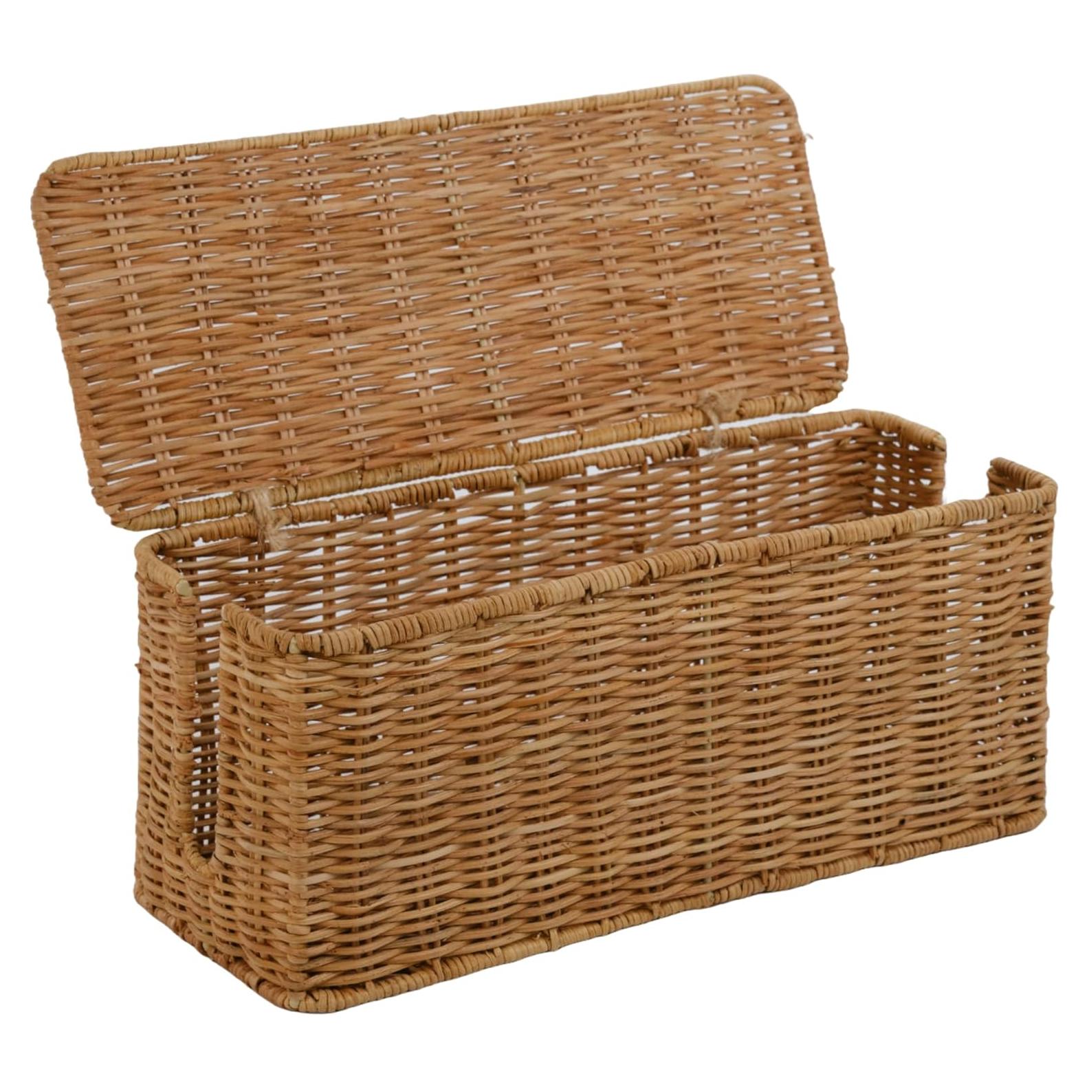 Caja Organizadora de Cables PEMAR de Mimbre Natural 33x14.5cm