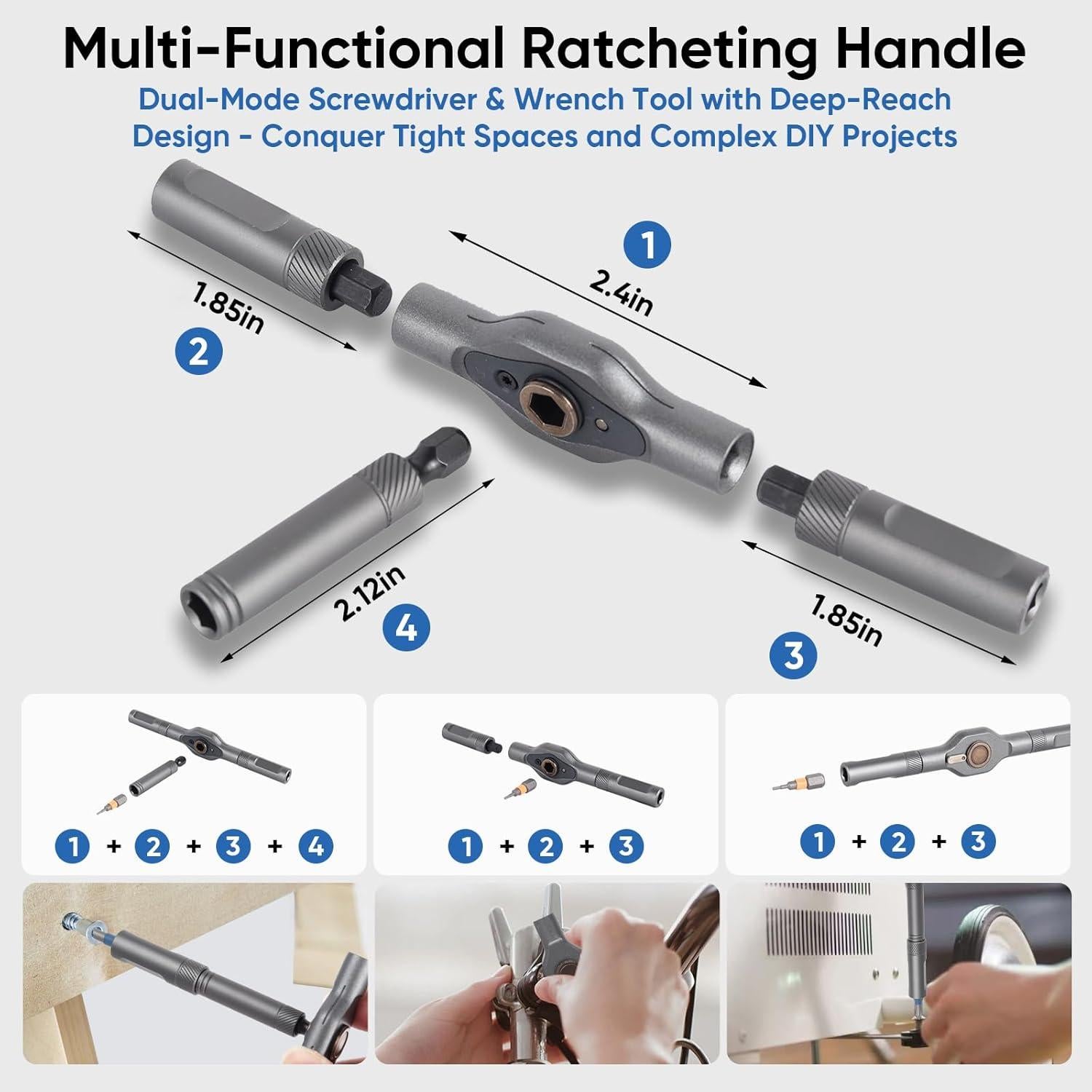 Juego de Destornilladores Trinquete Magnético 42 en 1 Arcomin