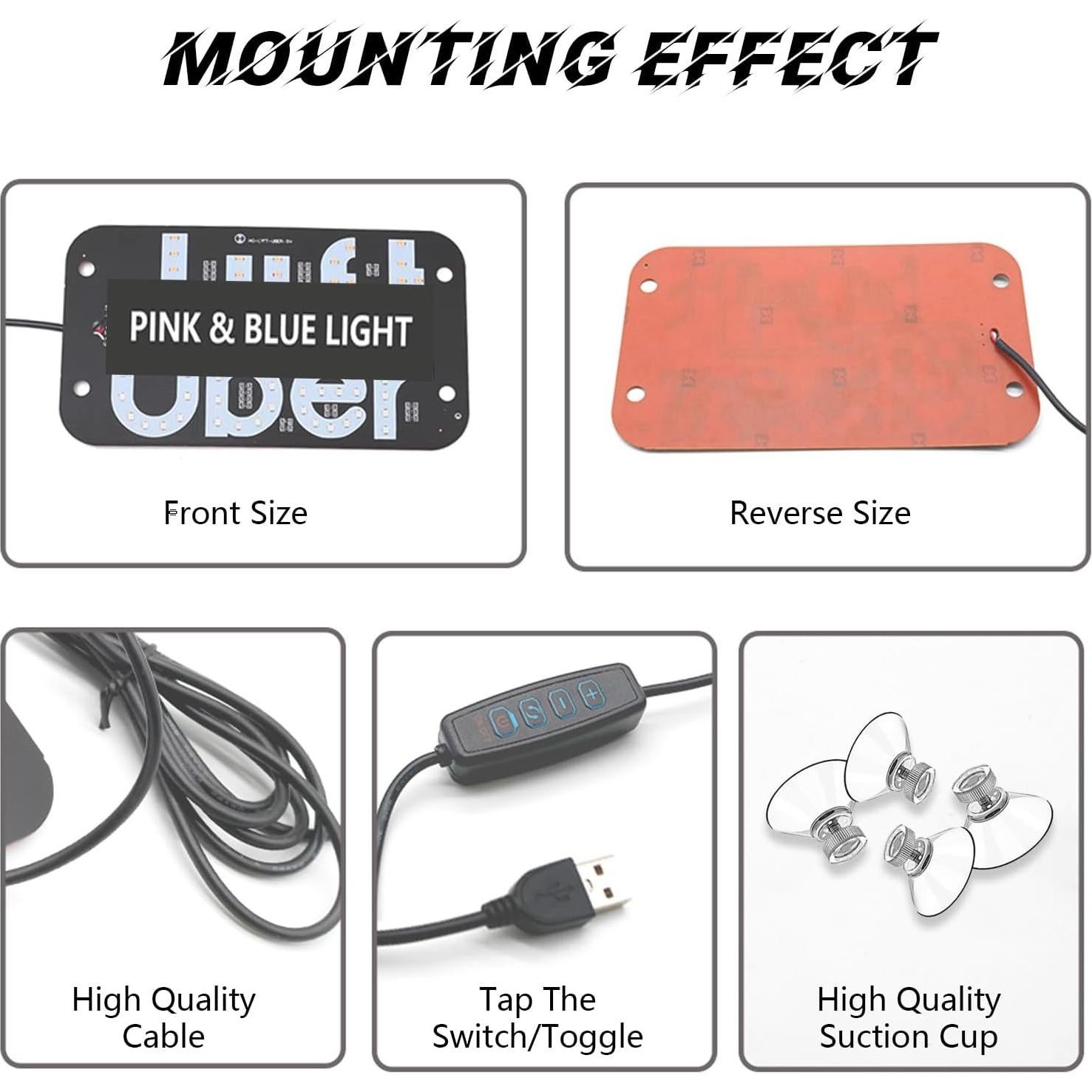 Cartel LED Doble Color Wtruoy para Coche USB Ajustable