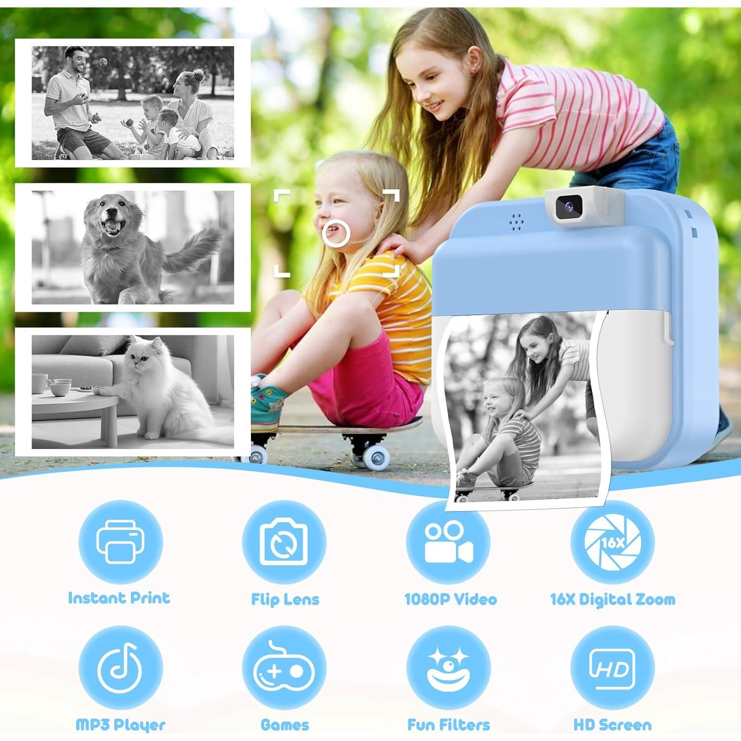 Cámara Instantánea Digital para Niños Alotwan Azul 1080P