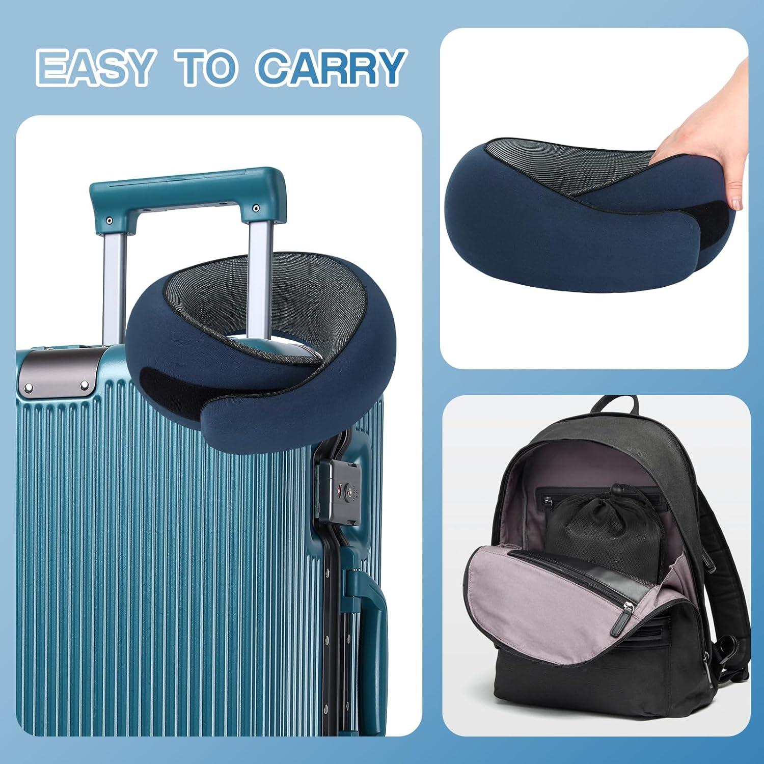 Almohada de viaje UNICOKA espuma viscoelástica con máscara