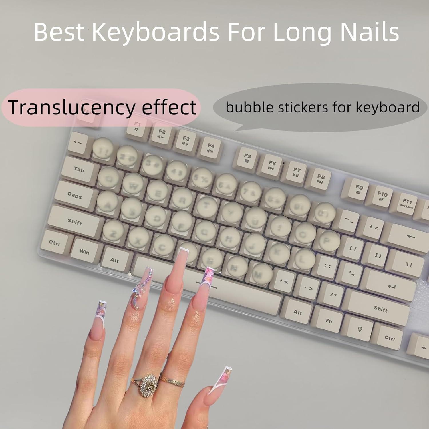 Pegatinas de Teclado para Uñas Largas SUNKOX 36pcs 16mm